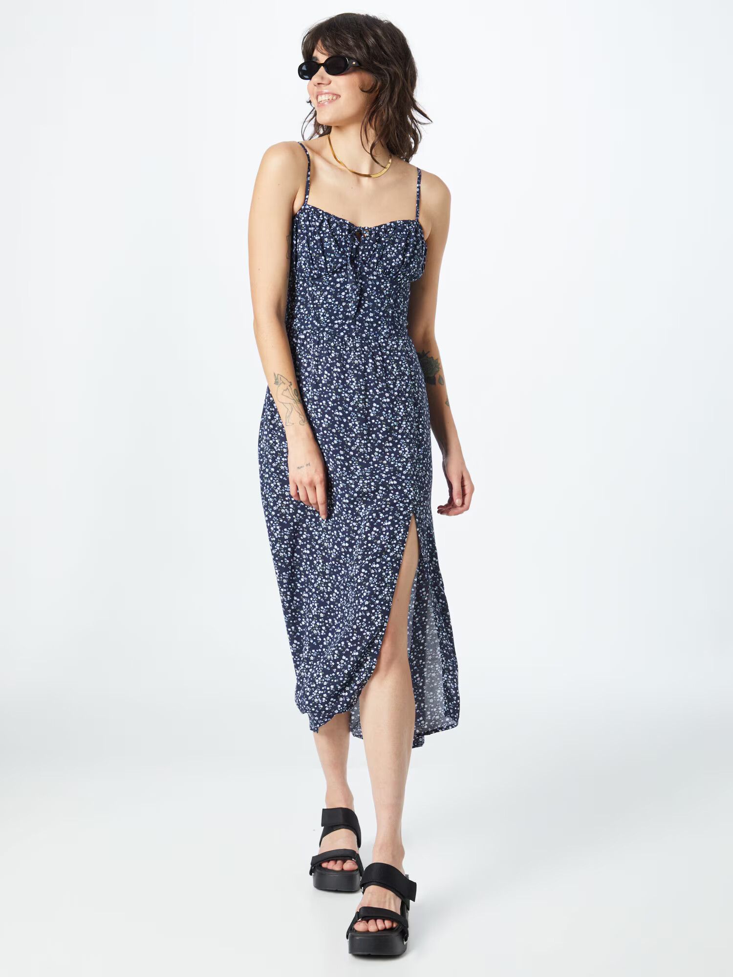 HOLLISTER Rochie de vară bleumarin / albastru deschis / verde / alb - Pled.ro