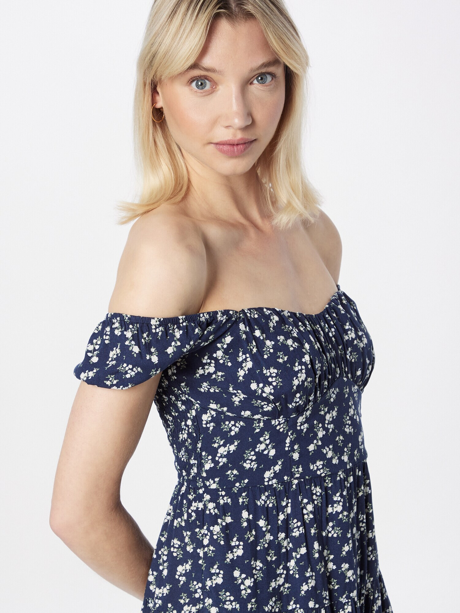 HOLLISTER Rochie de vară bleumarin / verde pastel / alb - Pled.ro