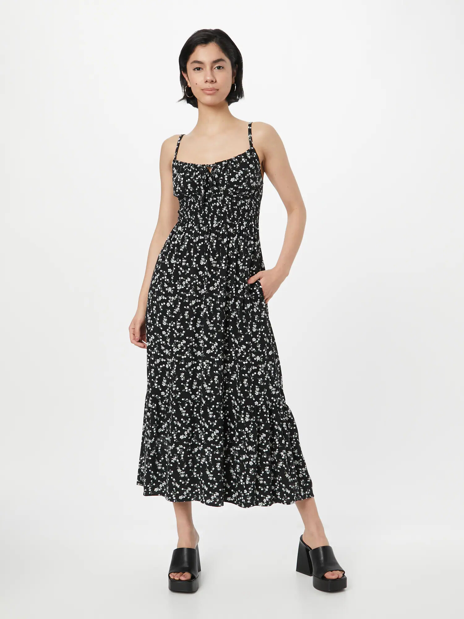 HOLLISTER Rochie de vară gri / negru / alb - Pled.ro