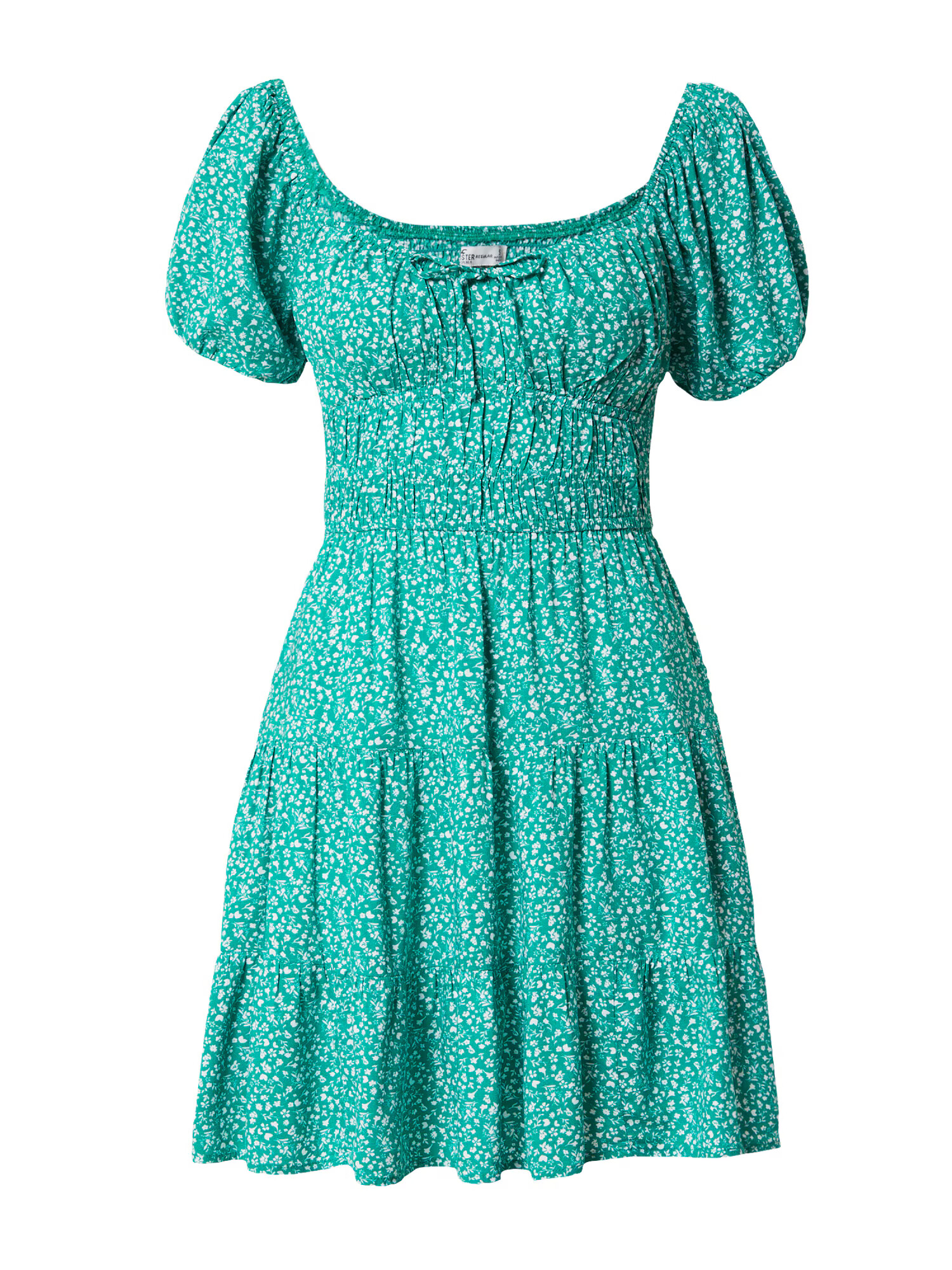 HOLLISTER Rochie de vară verde / alb - Pled.ro