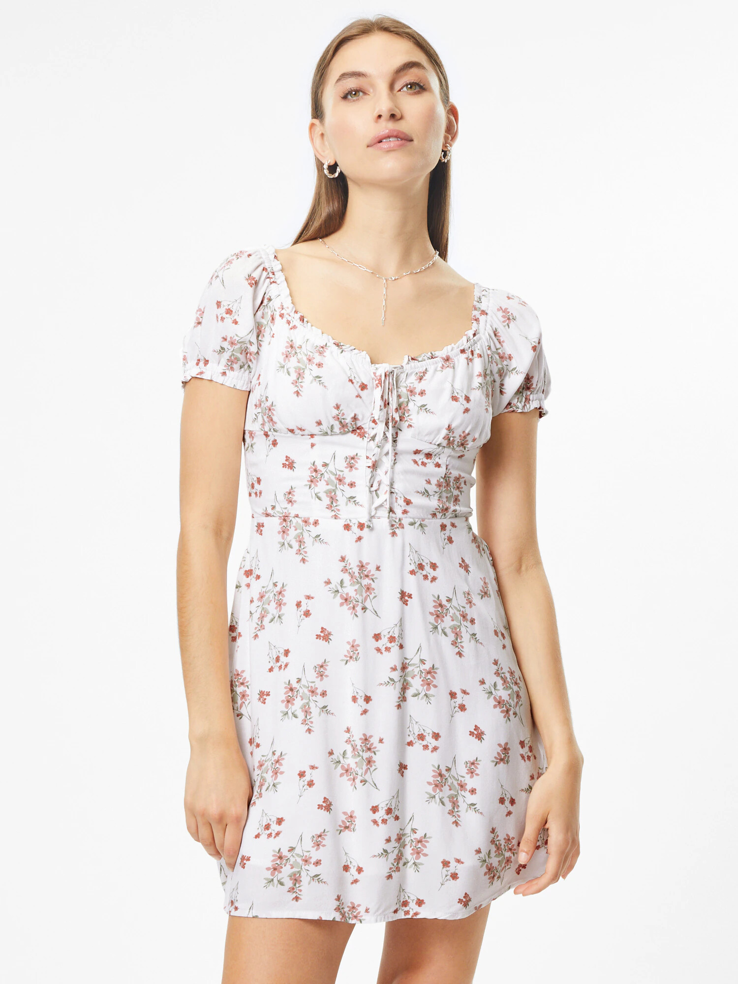 HOLLISTER Rochie de vară verde pastel / rosé / alb - Pled.ro