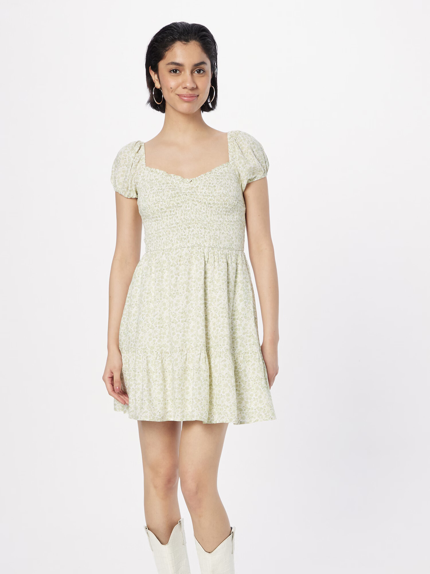 HOLLISTER Rochie de vară verde / verde pastel / alb - Pled.ro