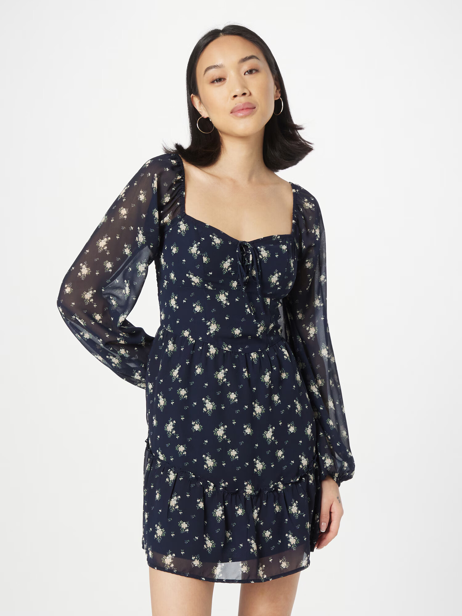 HOLLISTER Rochie 'EMEA' crem / albastru închis / oliv - Pled.ro