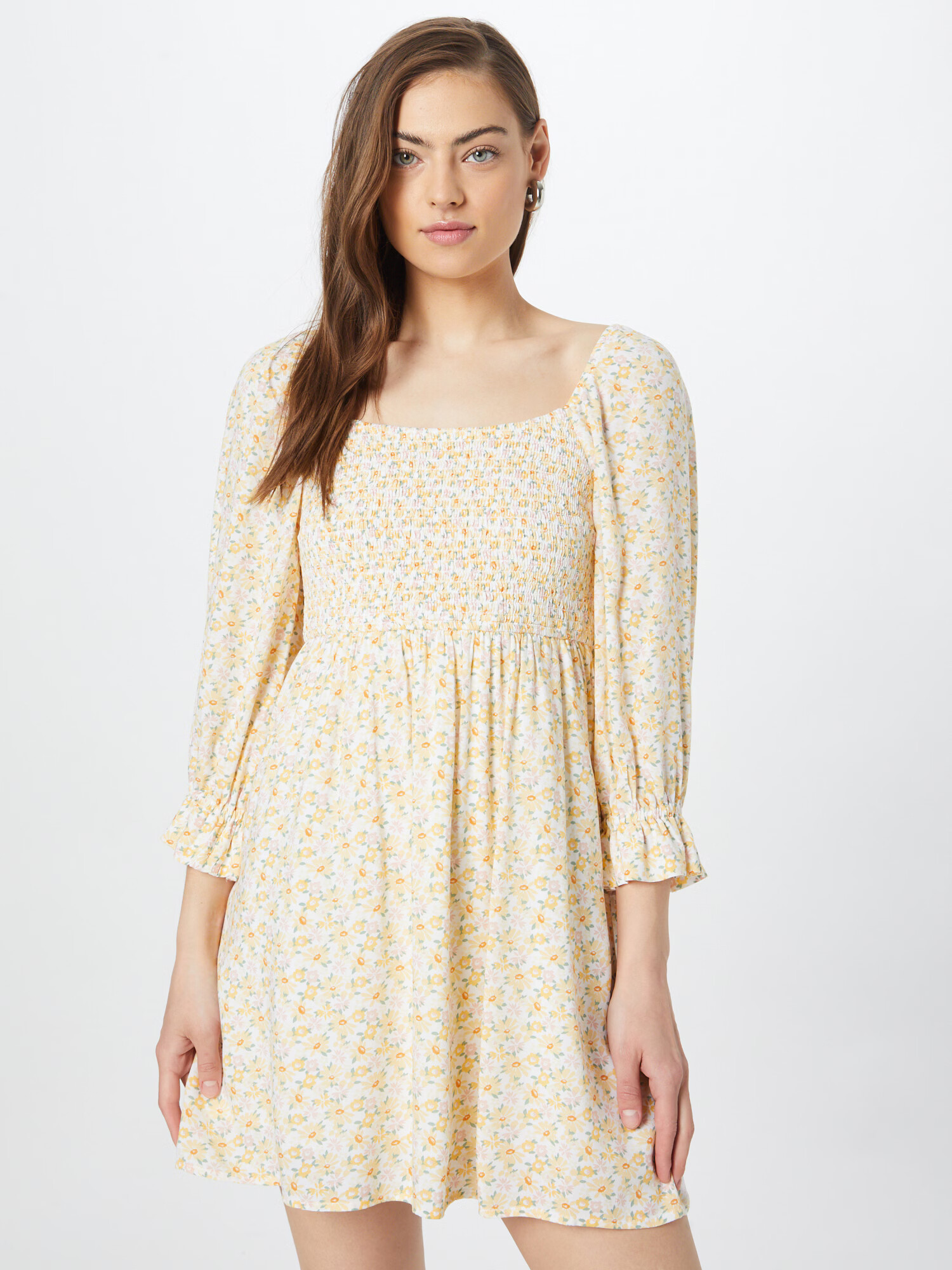 HOLLISTER Rochie 'EMEA' galben auriu / galben pastel / gri / portocaliu pastel - Pled.ro