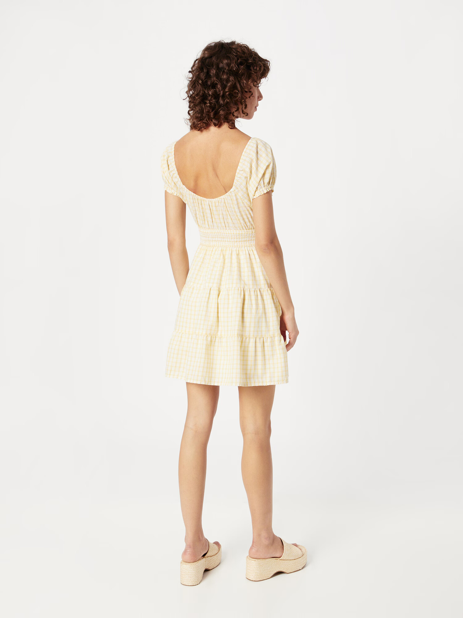 HOLLISTER Rochie galben / alb - Pled.ro