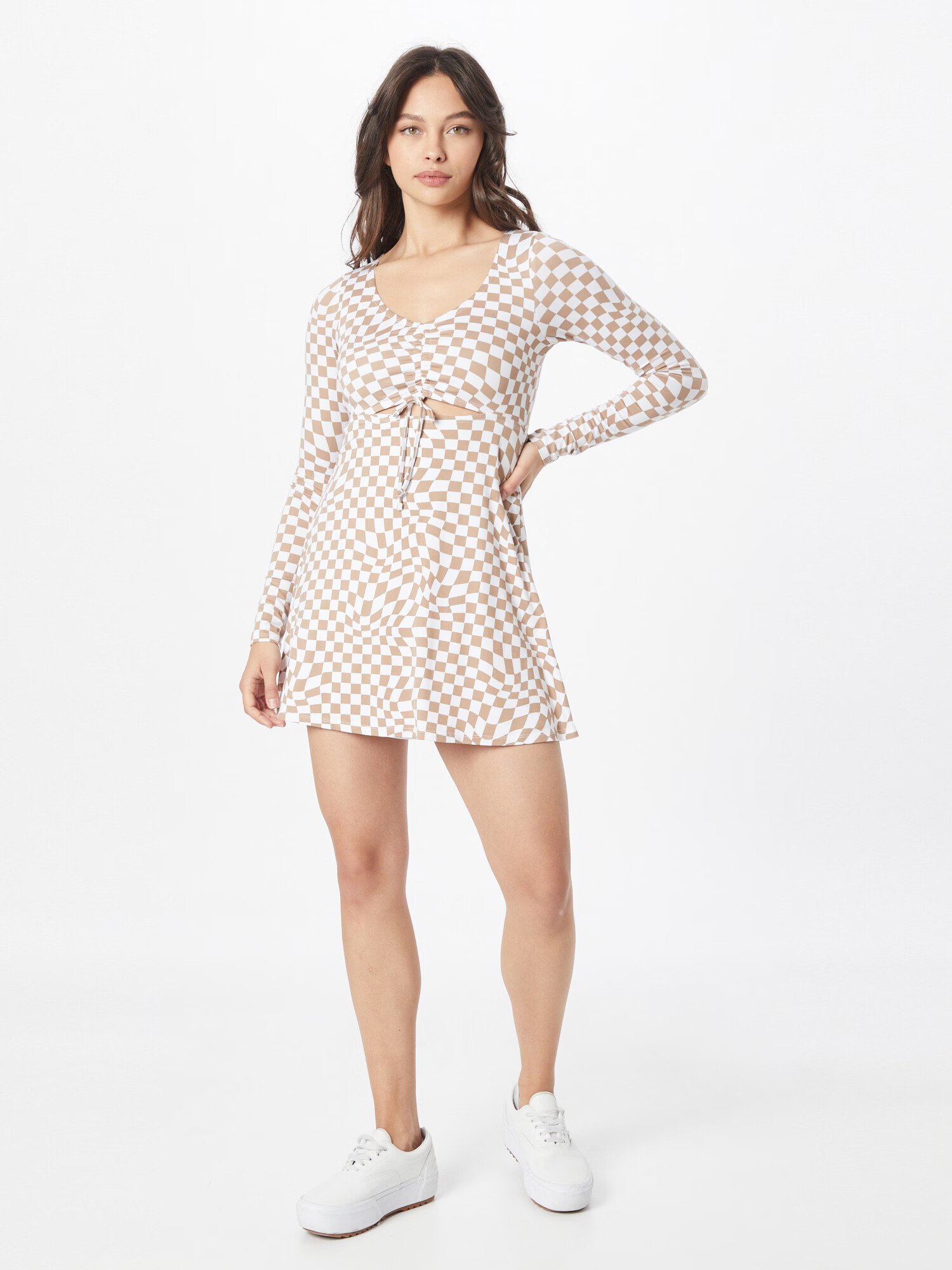 HOLLISTER Rochie maro / alb - Pled.ro