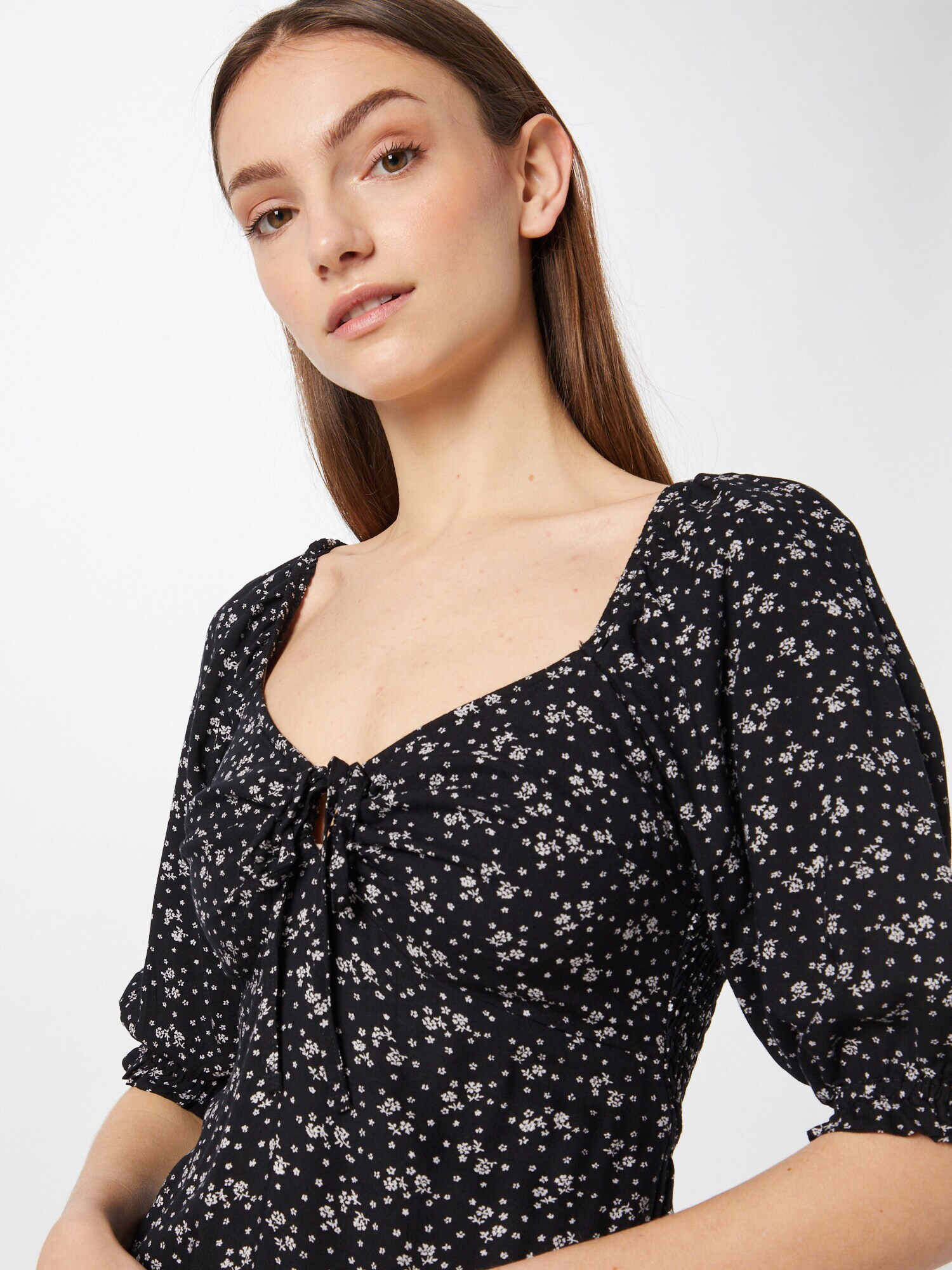 HOLLISTER Rochie negru / alb - Pled.ro