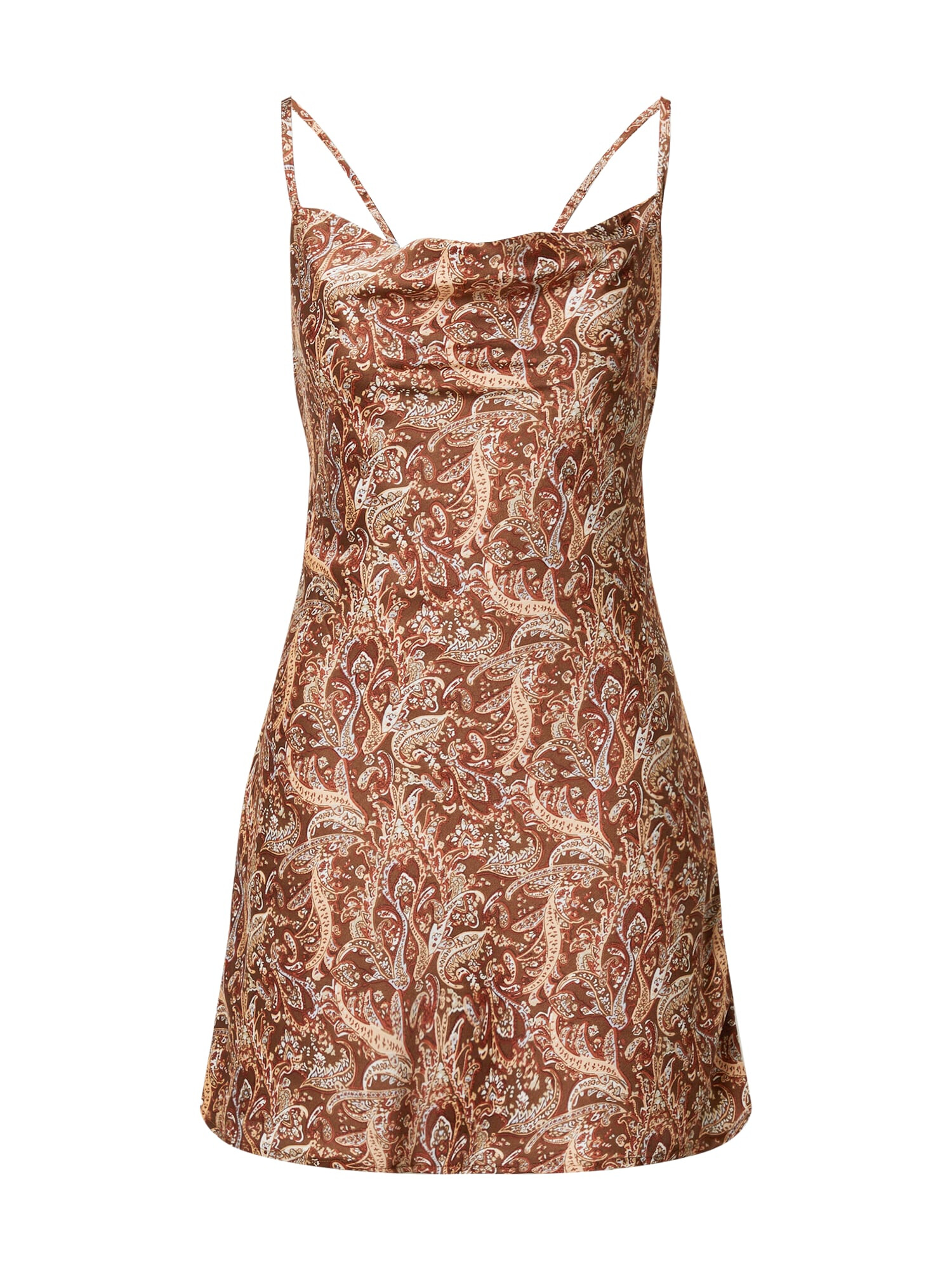 HOLLISTER Rochie nisipiu / castaniu / maro pueblo / alb - Pled.ro