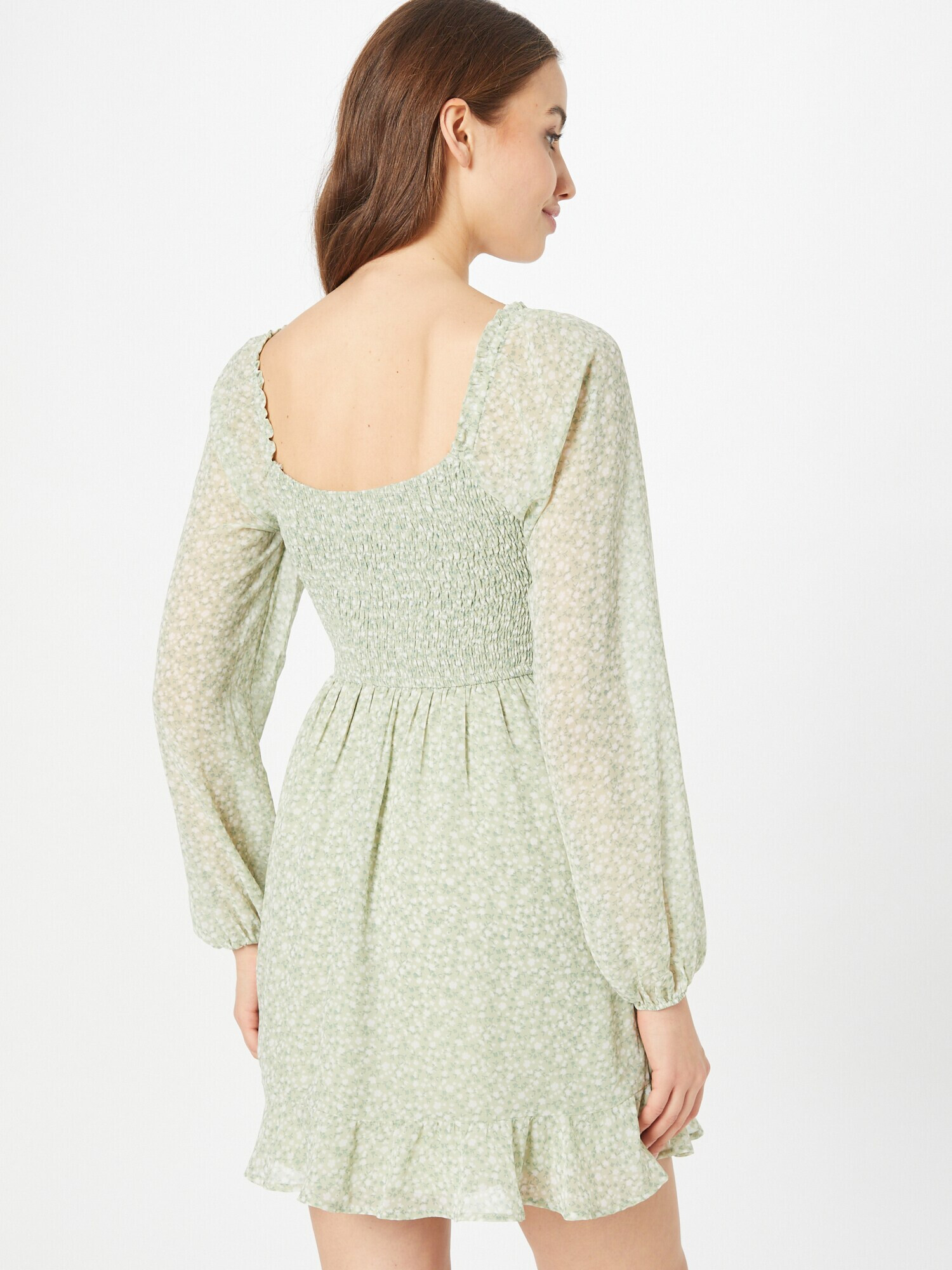 HOLLISTER Rochie tip bluză verde iarbă / verde pastel / alb - Pled.ro