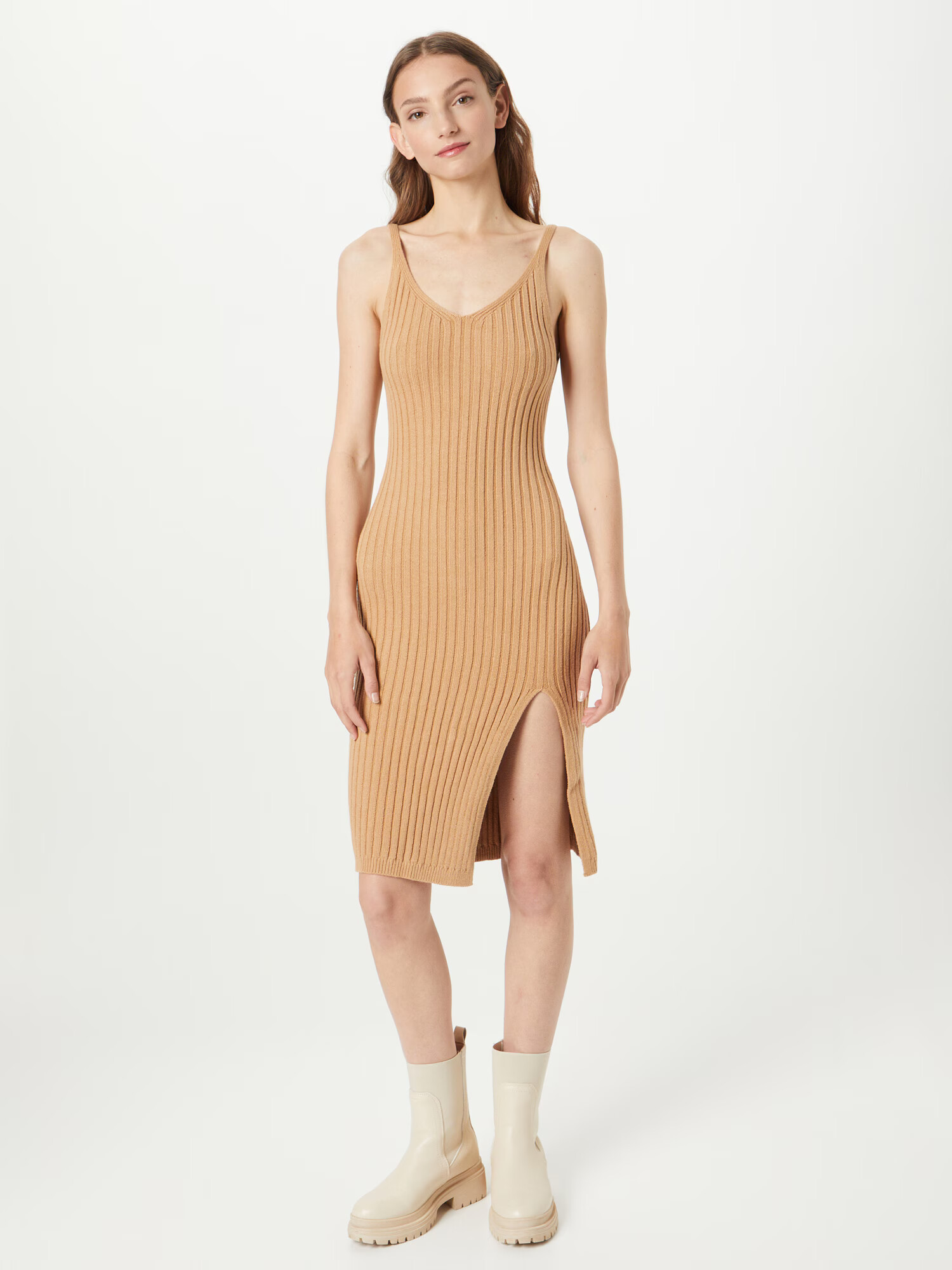 HOLLISTER Rochie tricotat maro deschis - Pled.ro