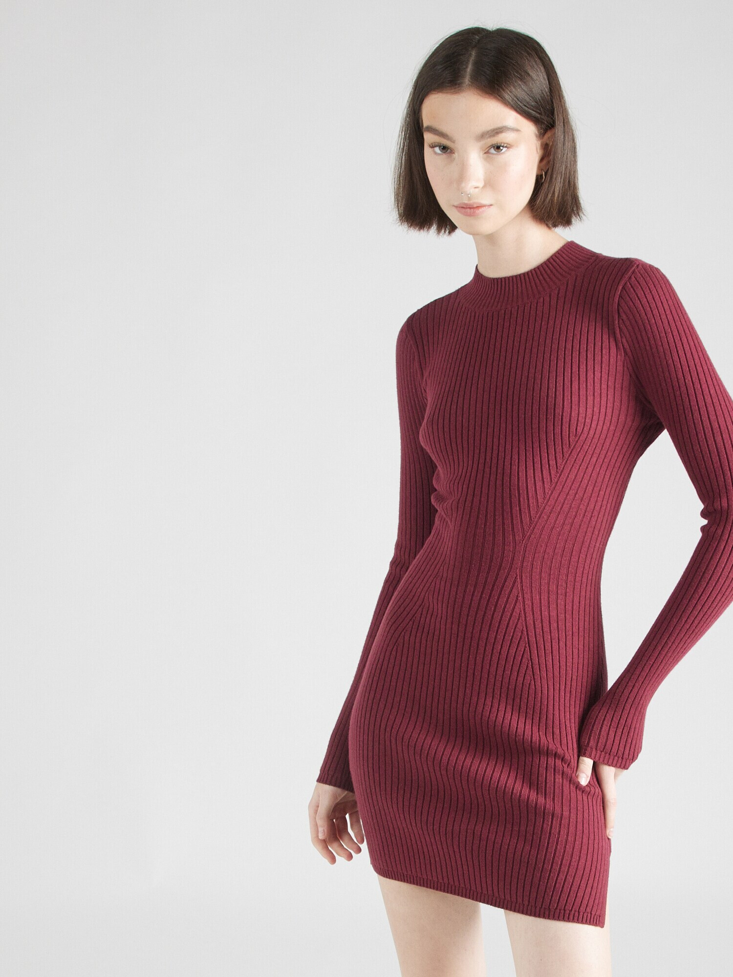 HOLLISTER Rochie tricotat roșu burgundy - Pled.ro