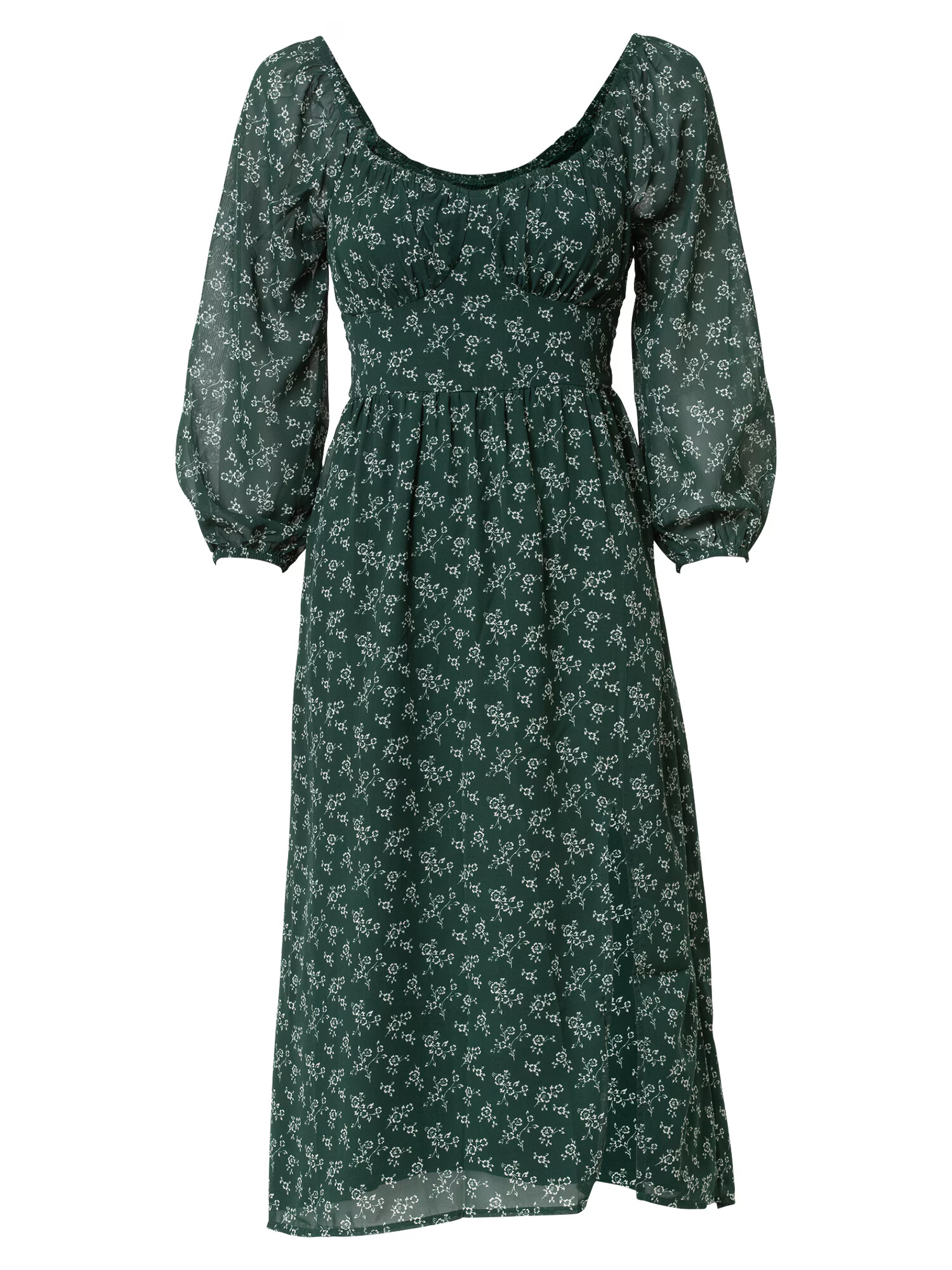 HOLLISTER Rochie verde / alb - Pled.ro