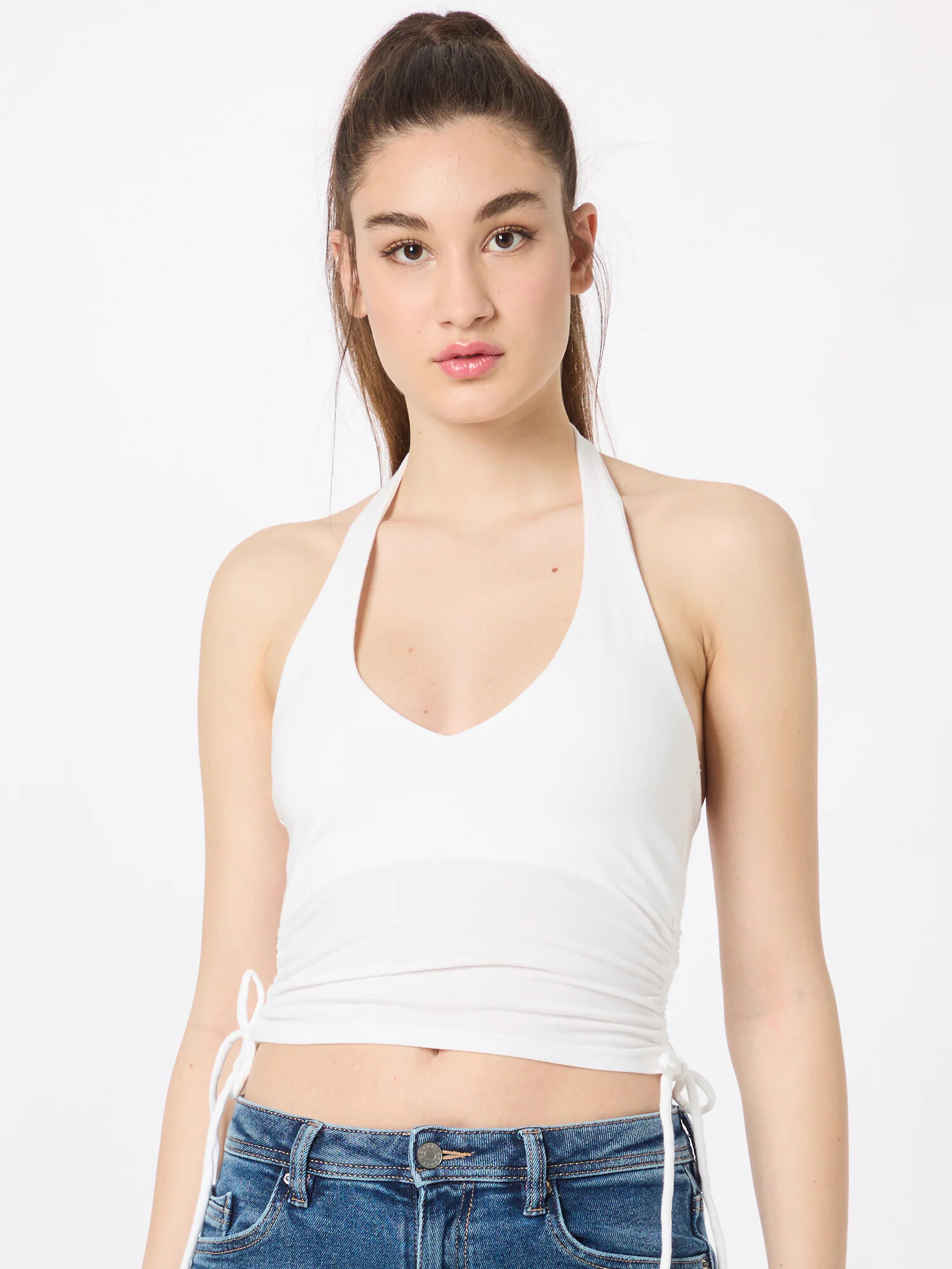 HOLLISTER Top alb - Pled.ro