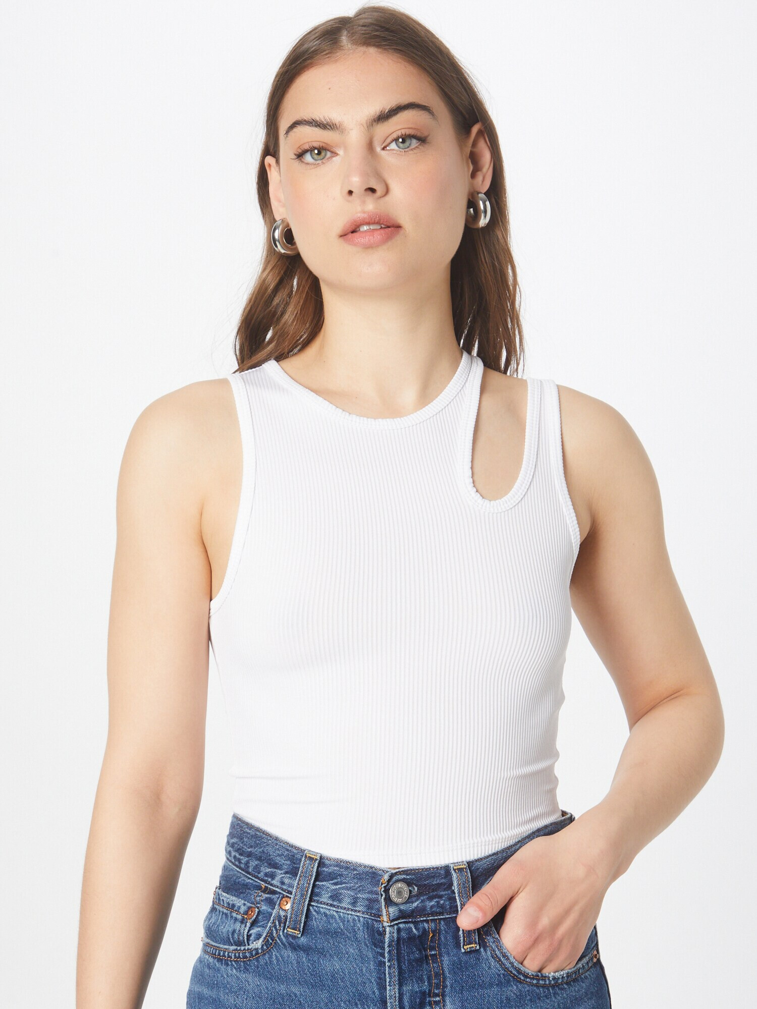 HOLLISTER Top alb - Pled.ro