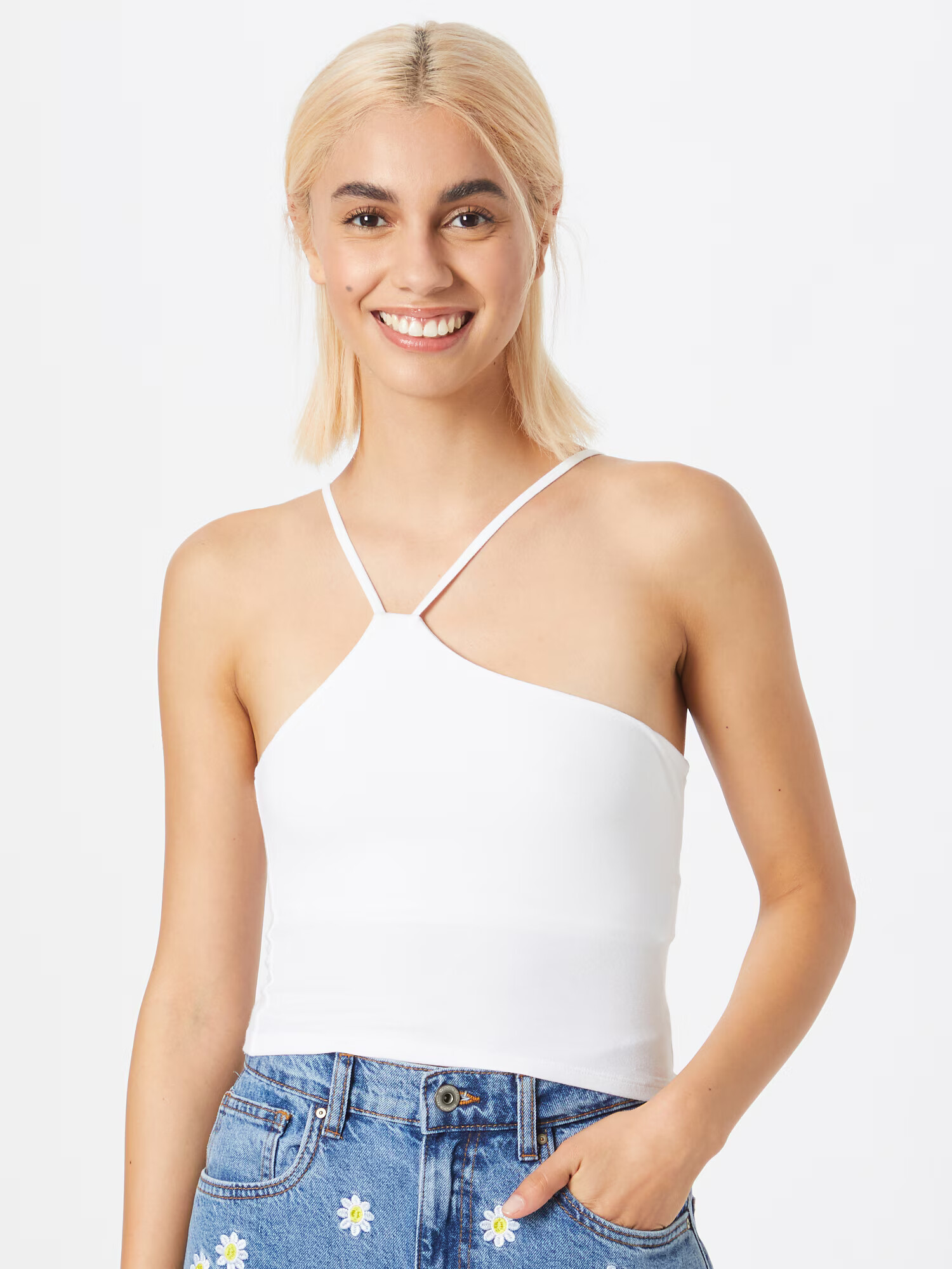 HOLLISTER Top alb - Pled.ro