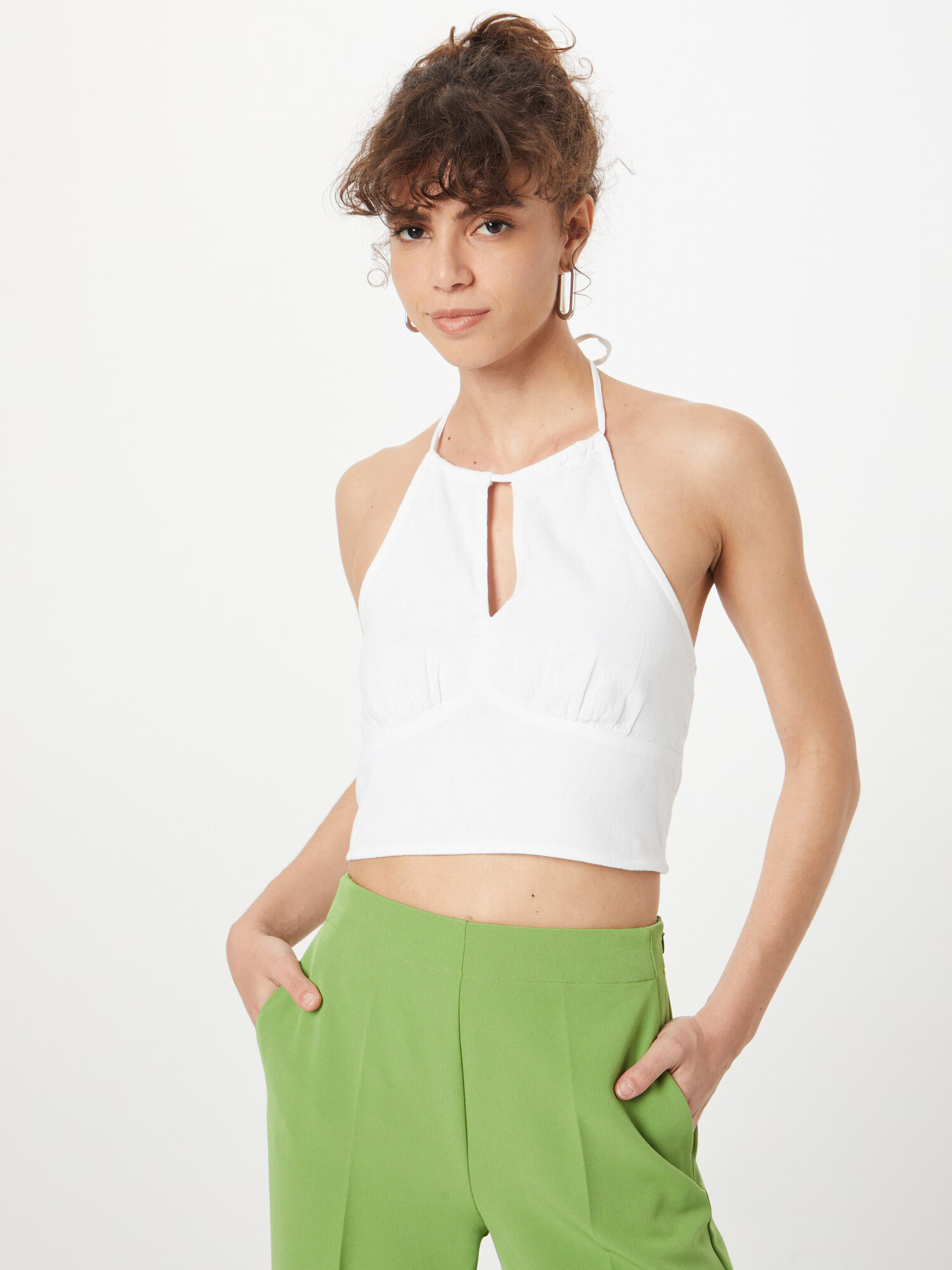 HOLLISTER Top alb - Pled.ro