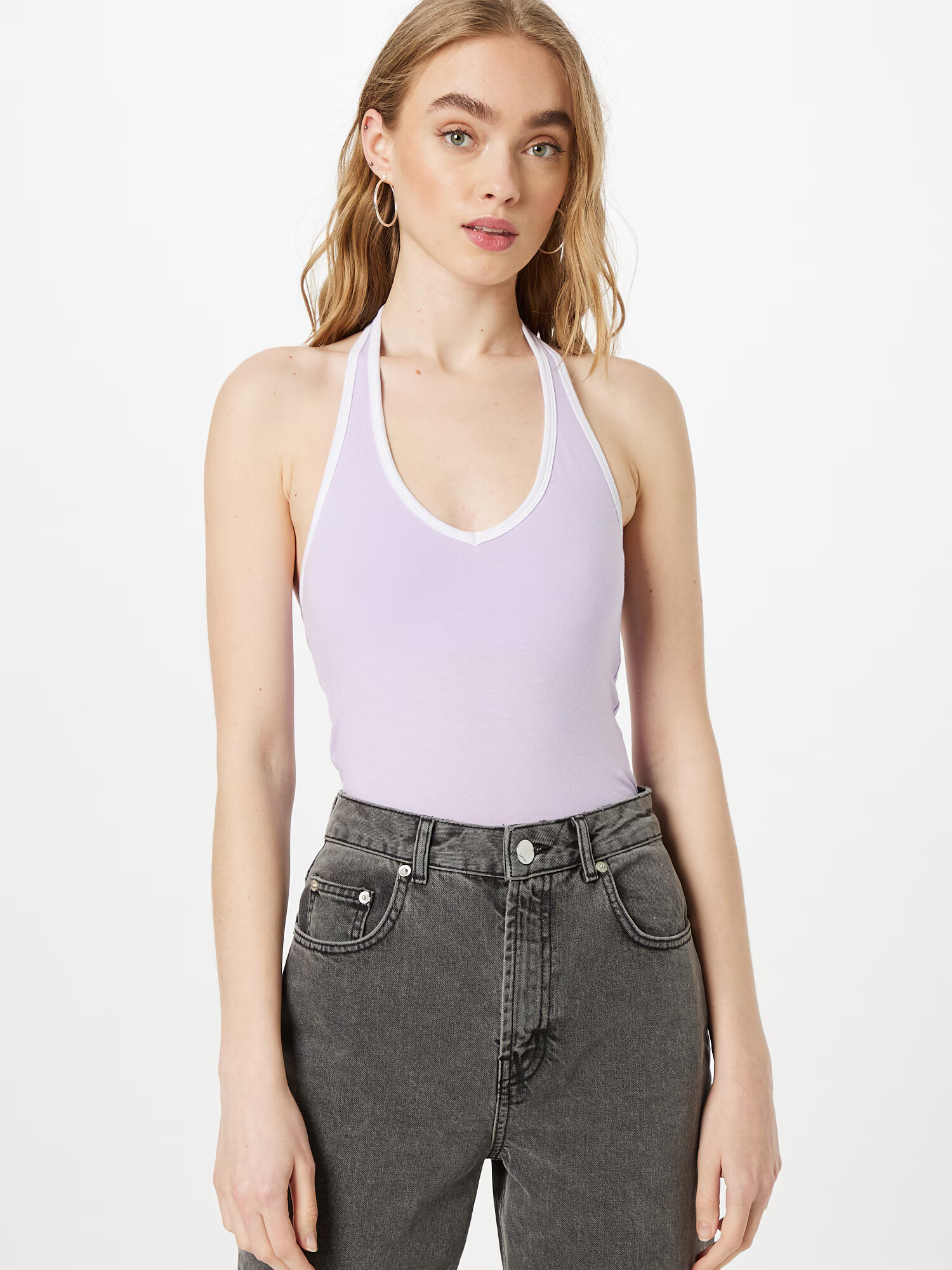 HOLLISTER Top mov pastel / alb - Pled.ro