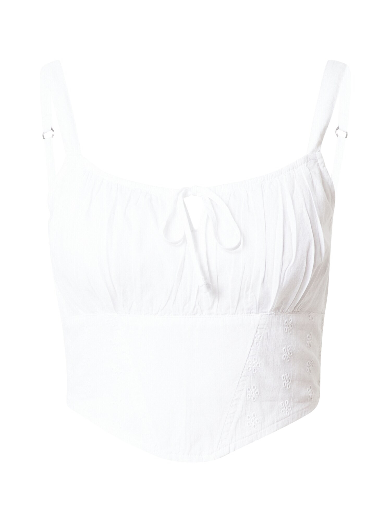 HOLLISTER Top 'PRETTY' alb murdar - Pled.ro