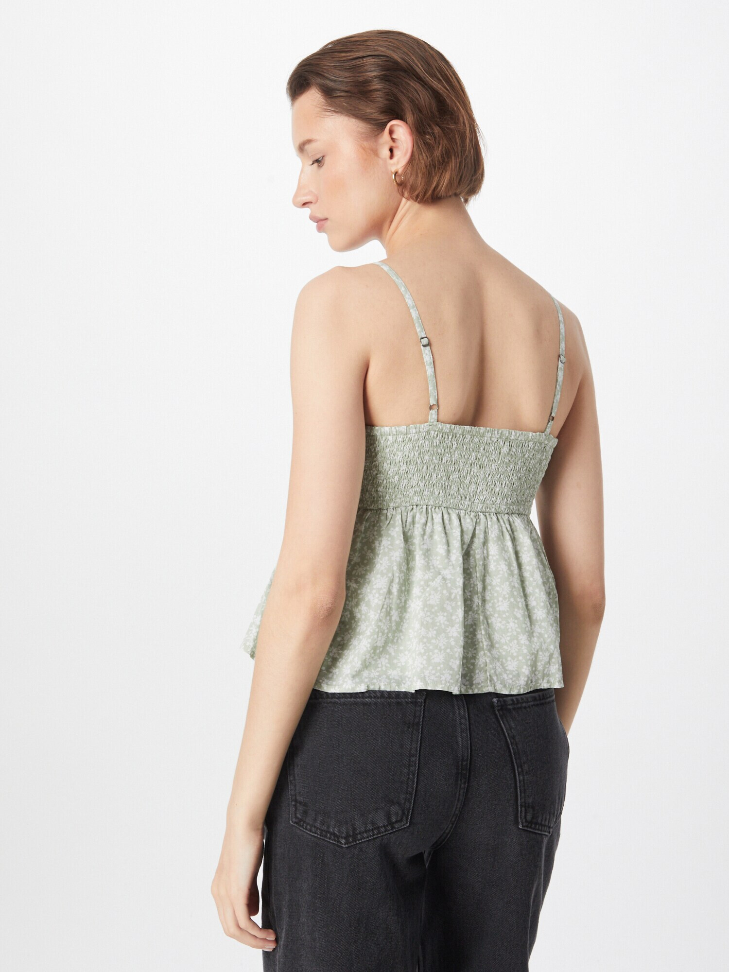 HOLLISTER Top verde pastel / alb - Pled.ro