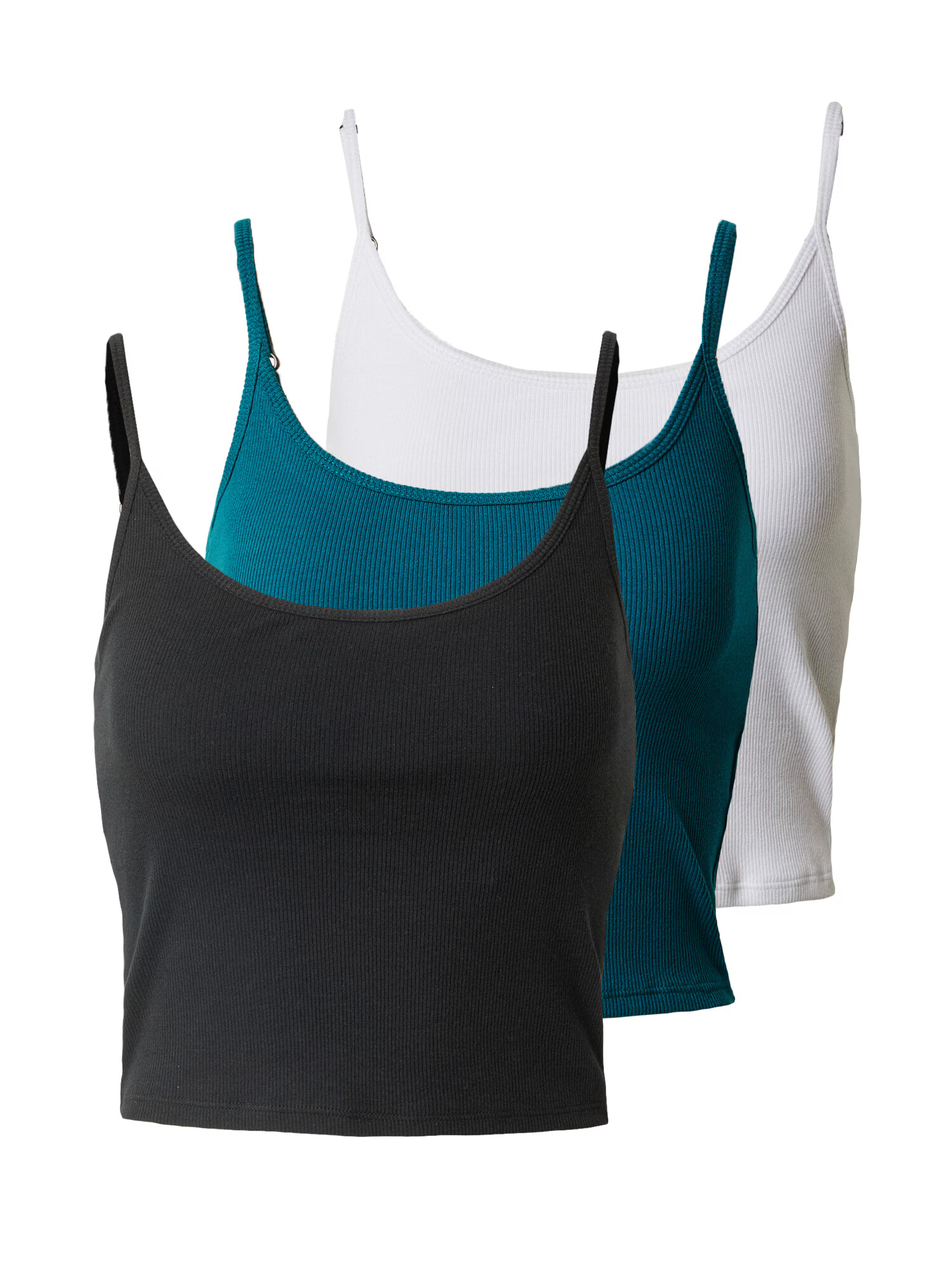 HOLLISTER Top verde petrol / negru / alb - Pled.ro