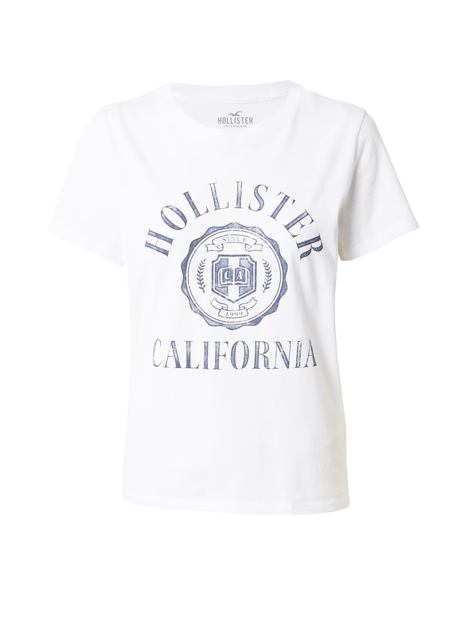 HOLLISTER Tricou albastru / alb - Pled.ro