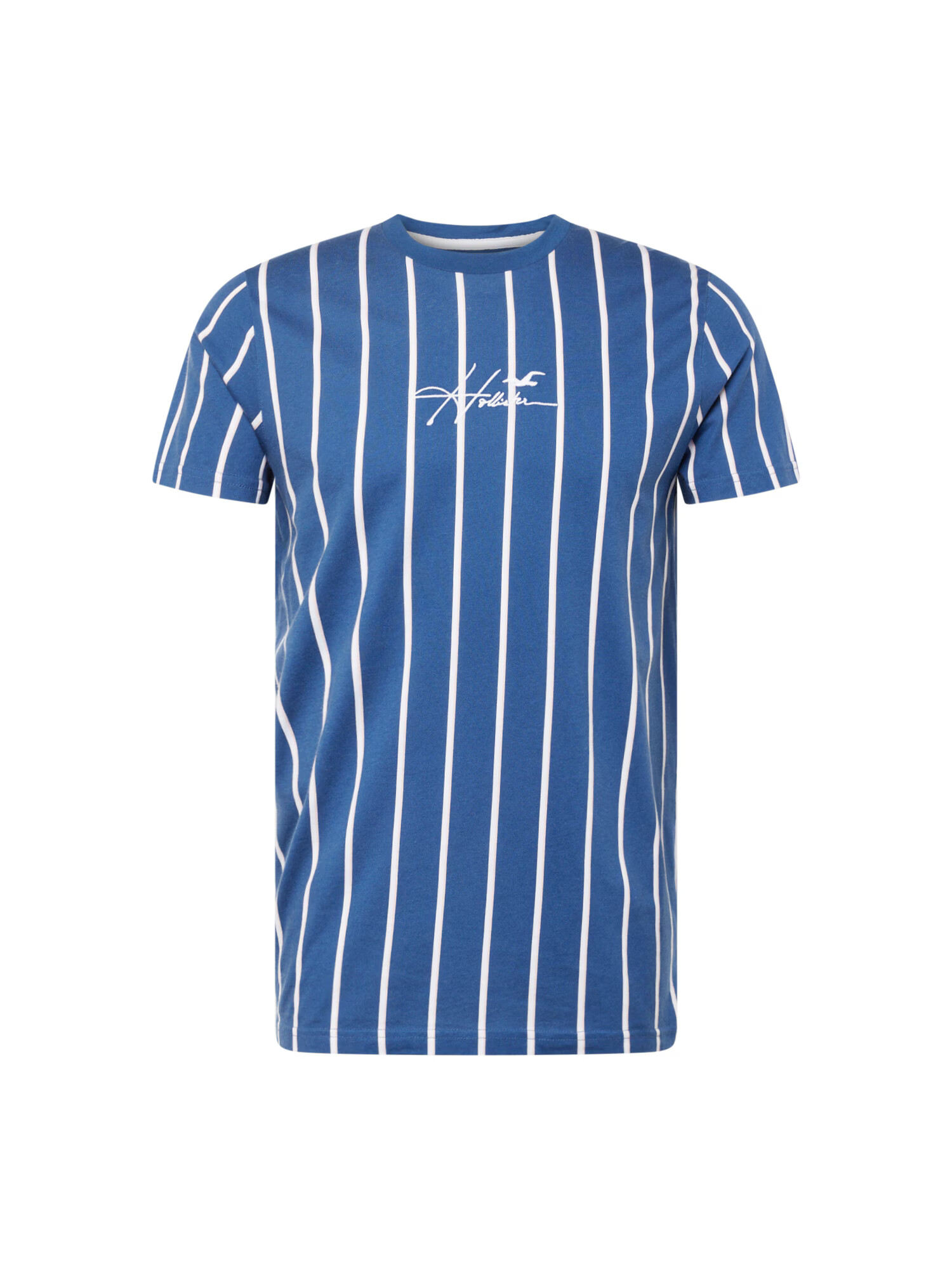 HOLLISTER Tricou albastru / alb - Pled.ro