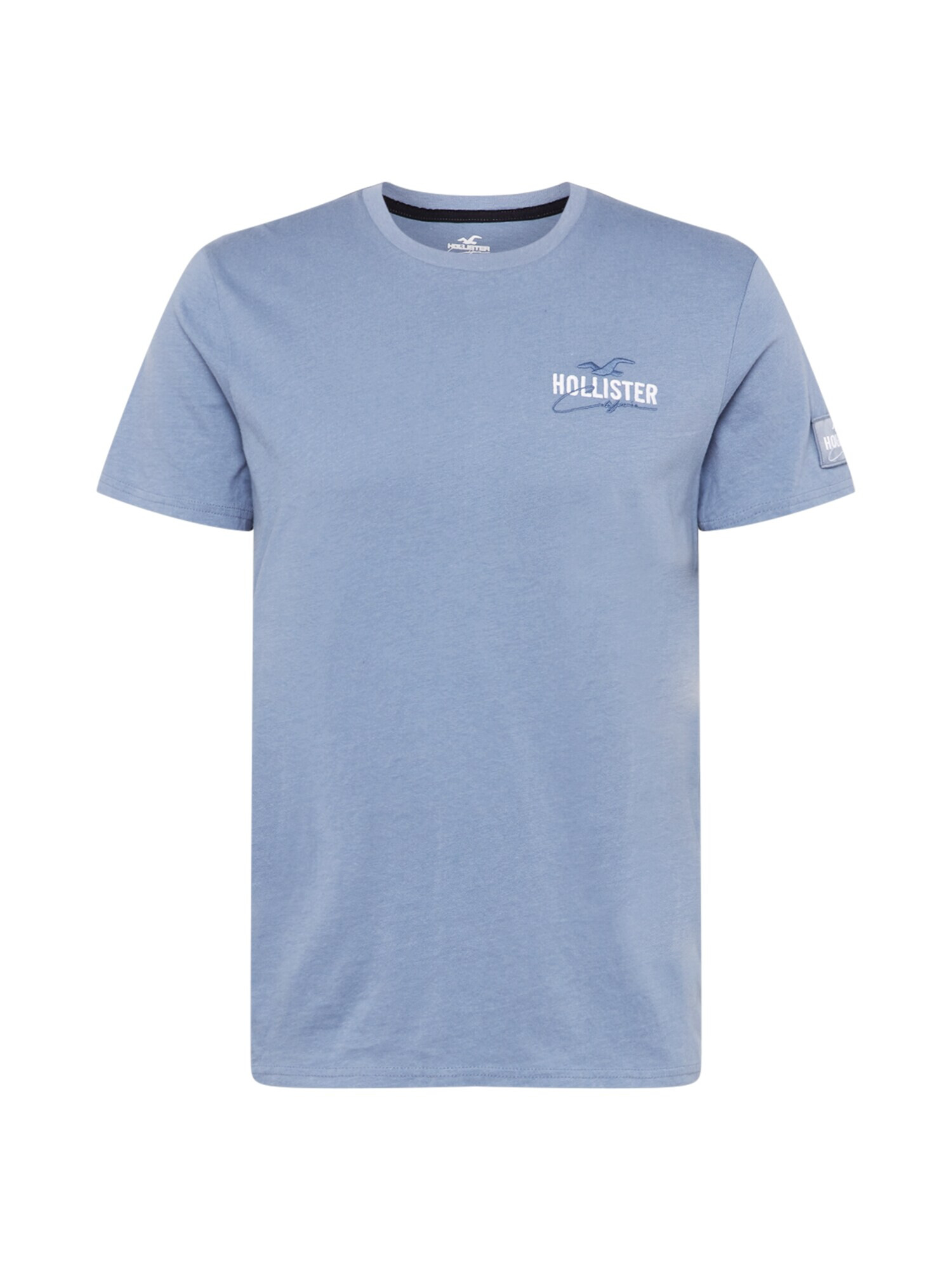 HOLLISTER Tricou albastru / alb - Pled.ro