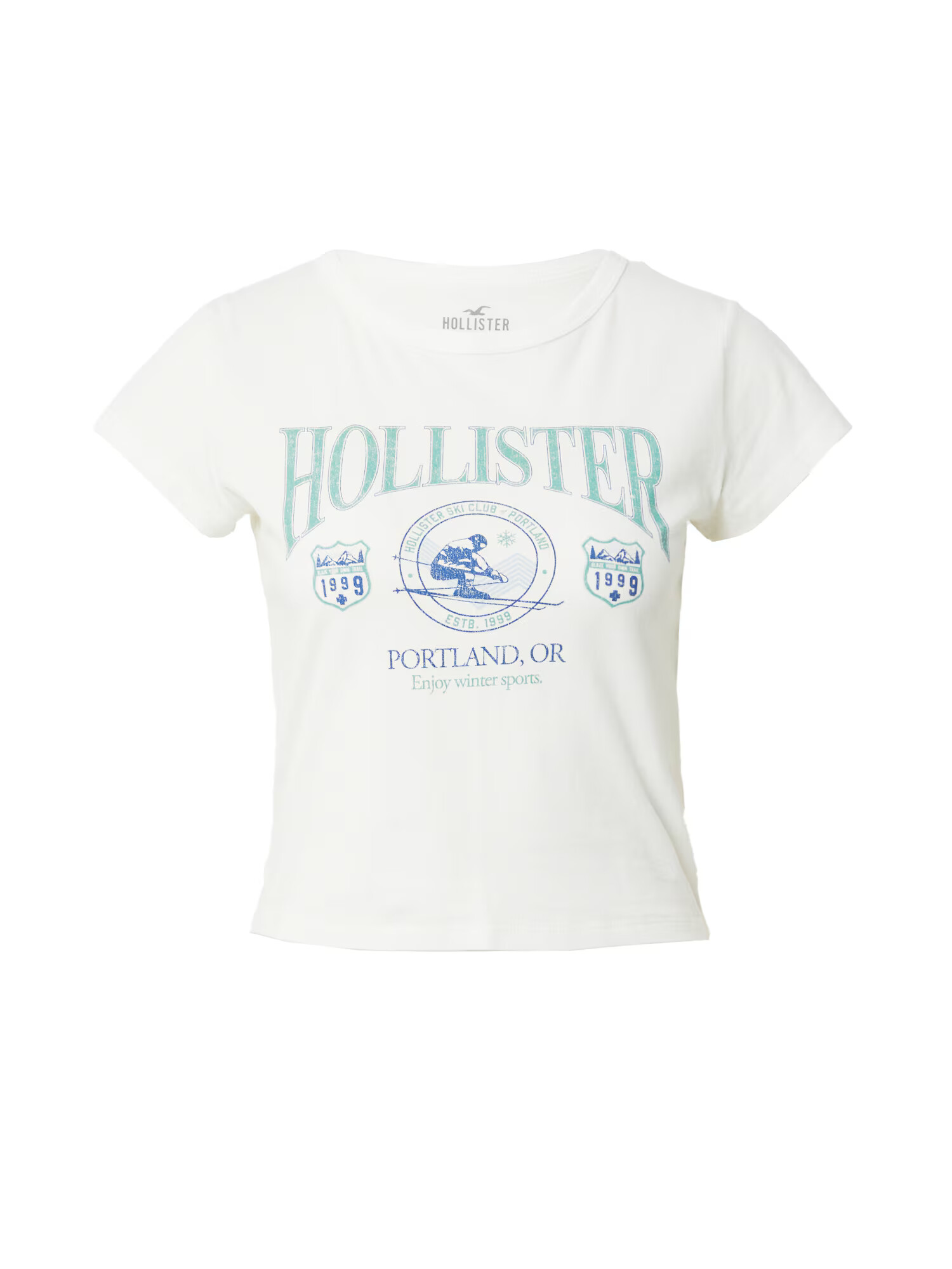 HOLLISTER Tricou albastru / albastru deschis / alb - Pled.ro