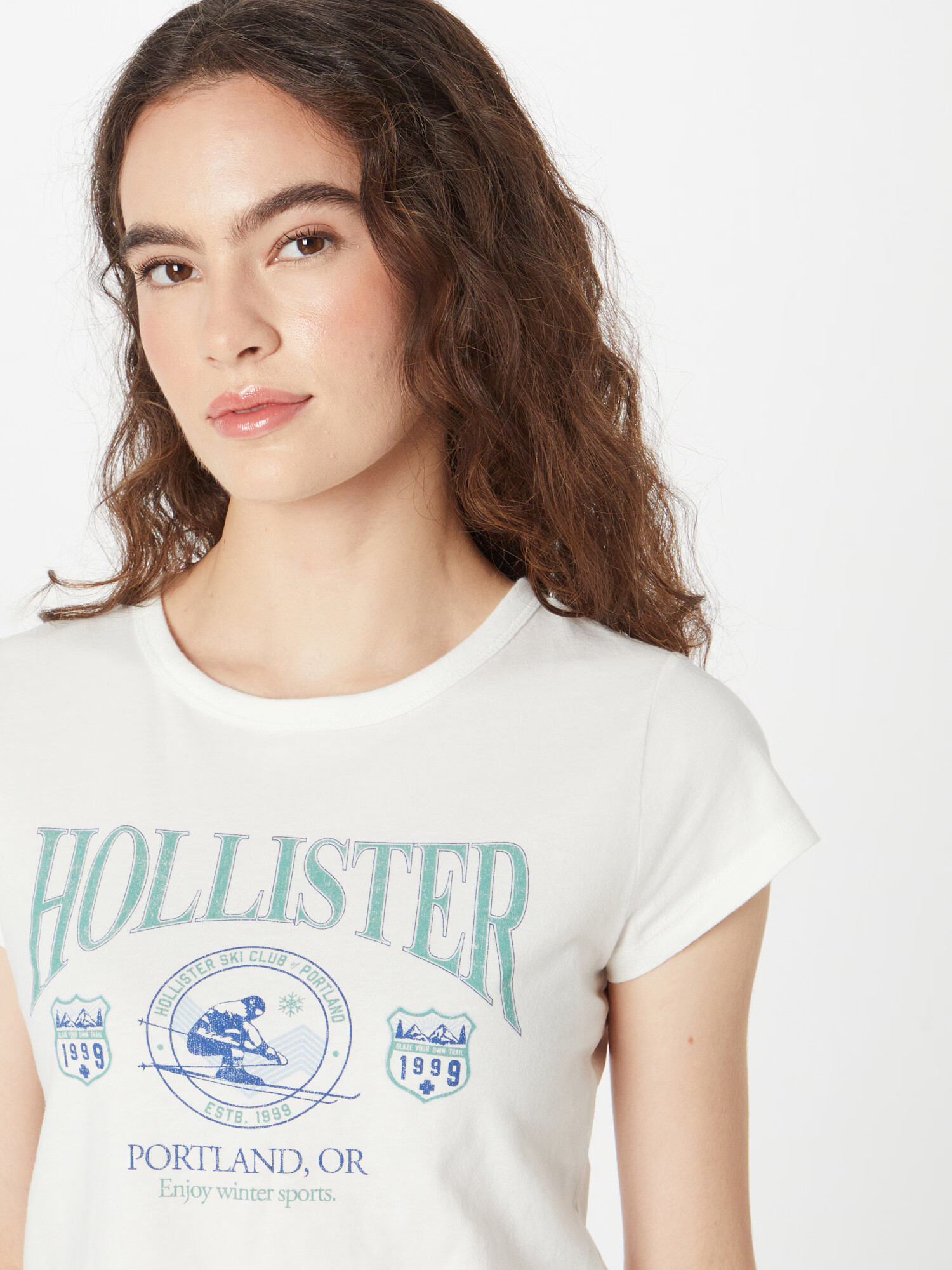 HOLLISTER Tricou albastru / albastru deschis / alb - Pled.ro