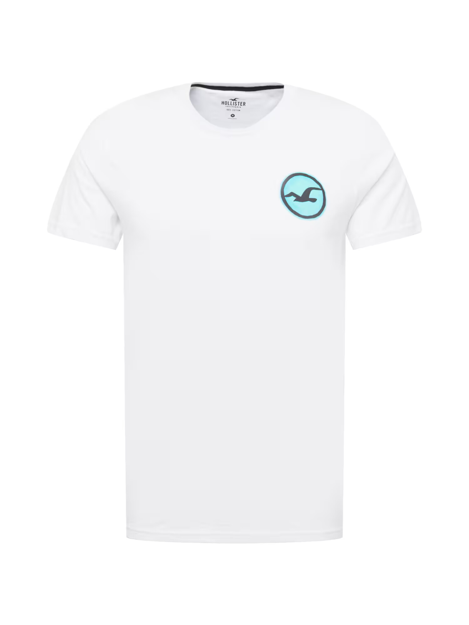 HOLLISTER Tricou albastru aqua / negru / alb - Pled.ro