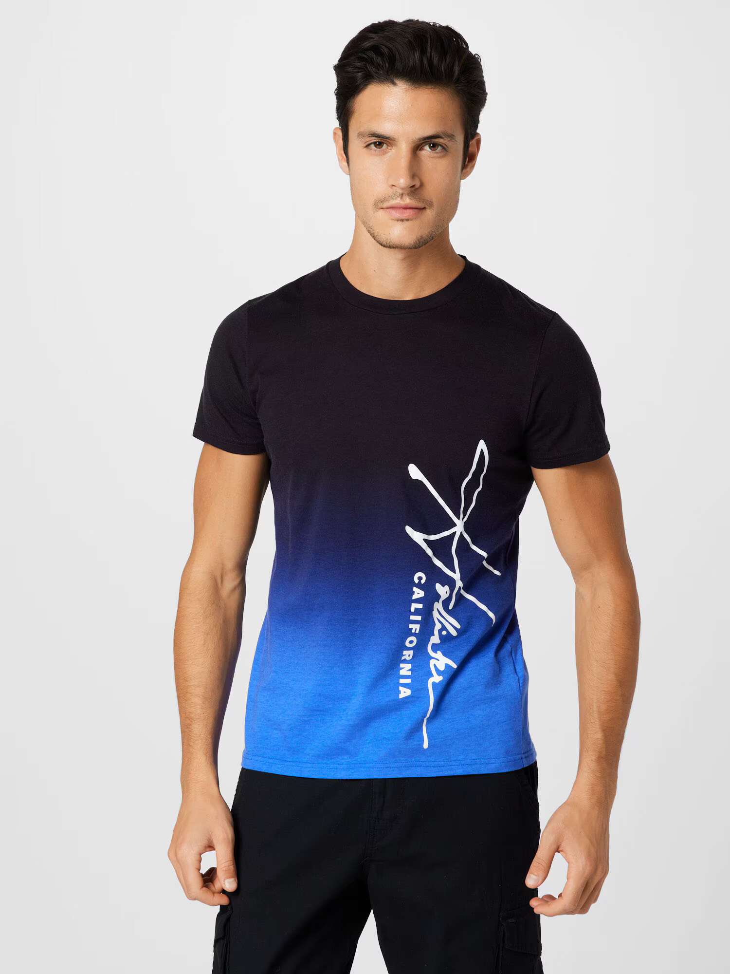 HOLLISTER Tricou albastru / bleumarin / alb - Pled.ro