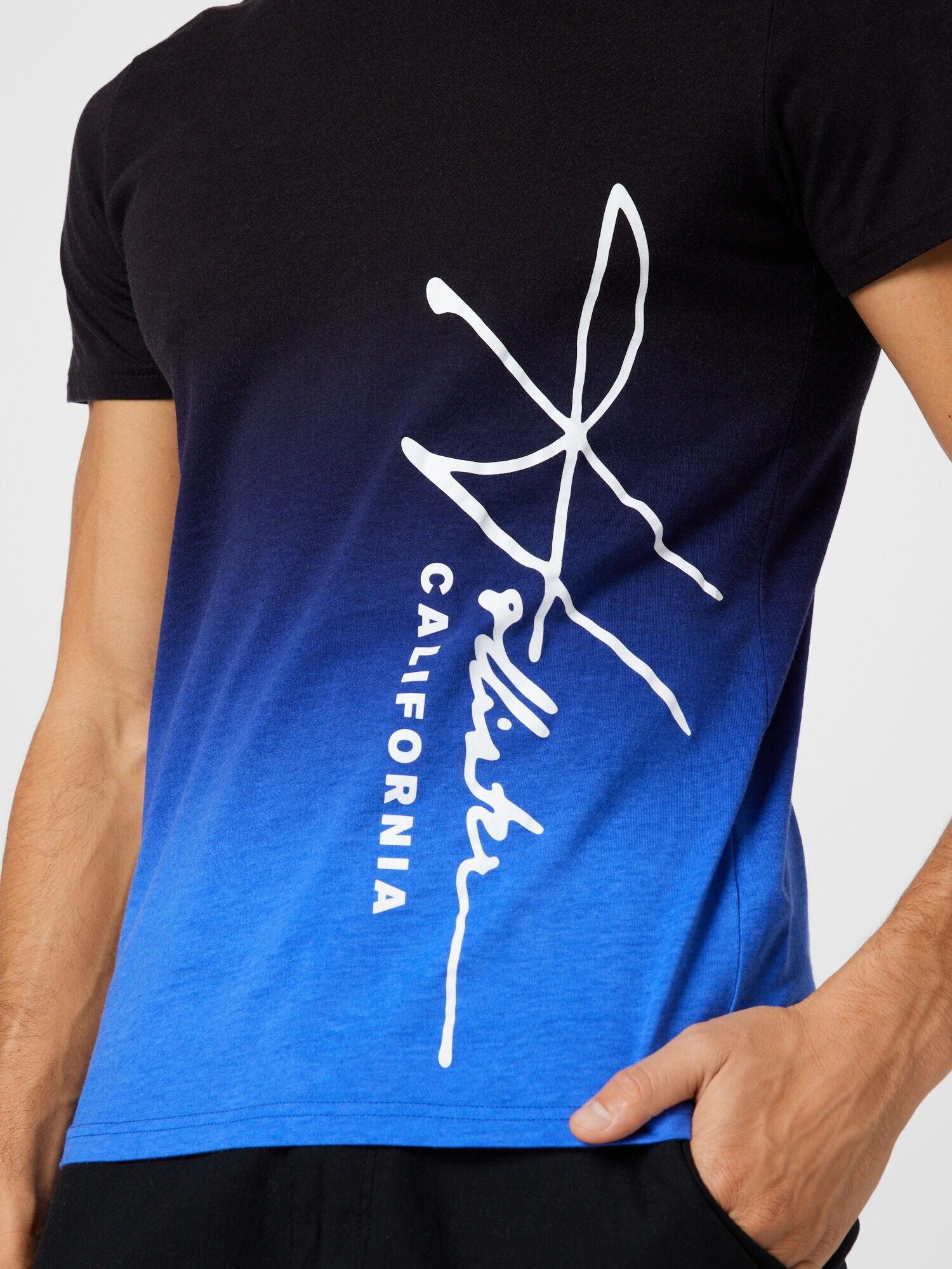 HOLLISTER Tricou albastru / bleumarin / alb - Pled.ro