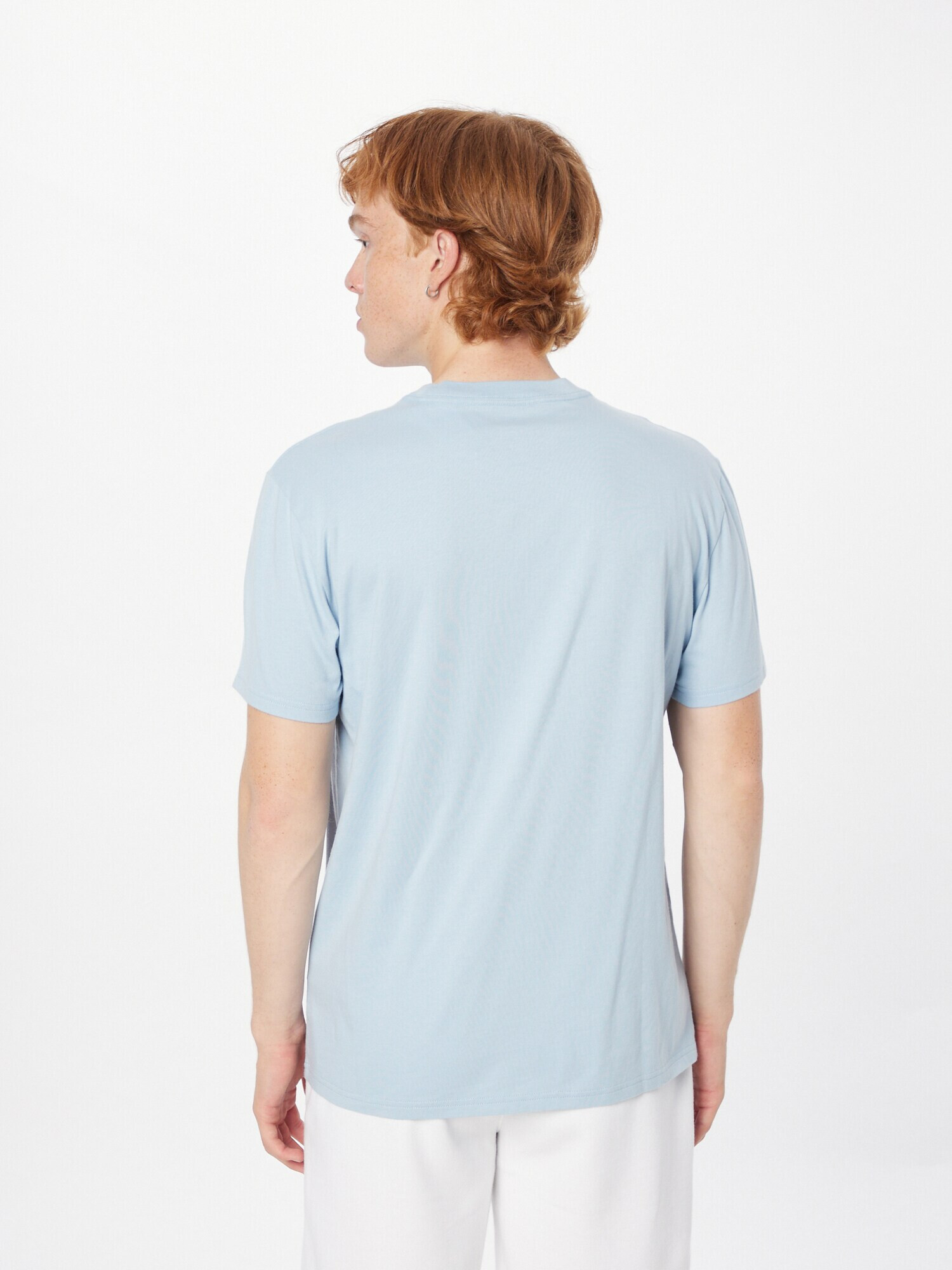 HOLLISTER Tricou albastru deschis / alb - Pled.ro