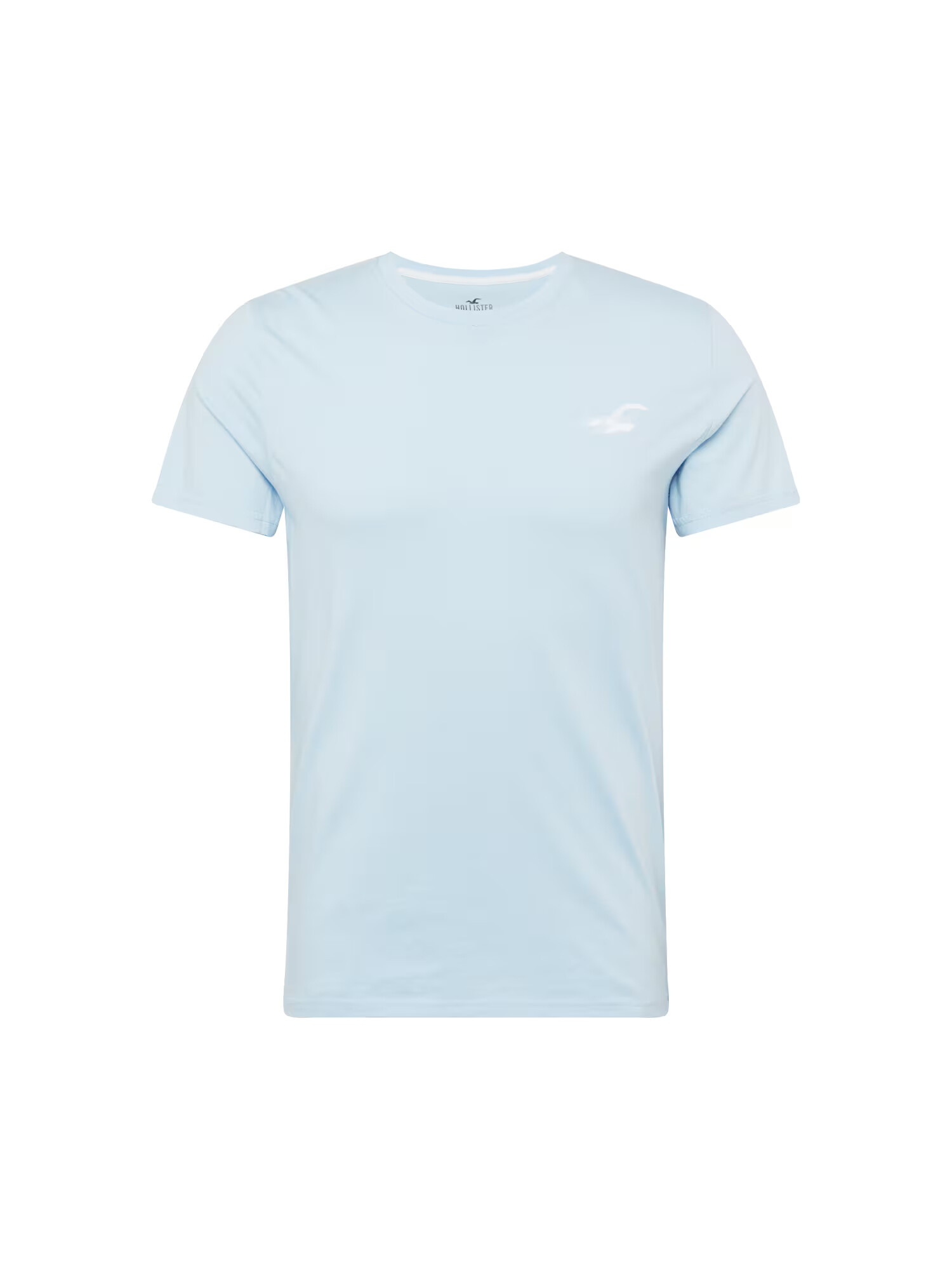 HOLLISTER Tricou albastru deschis / alb - Pled.ro