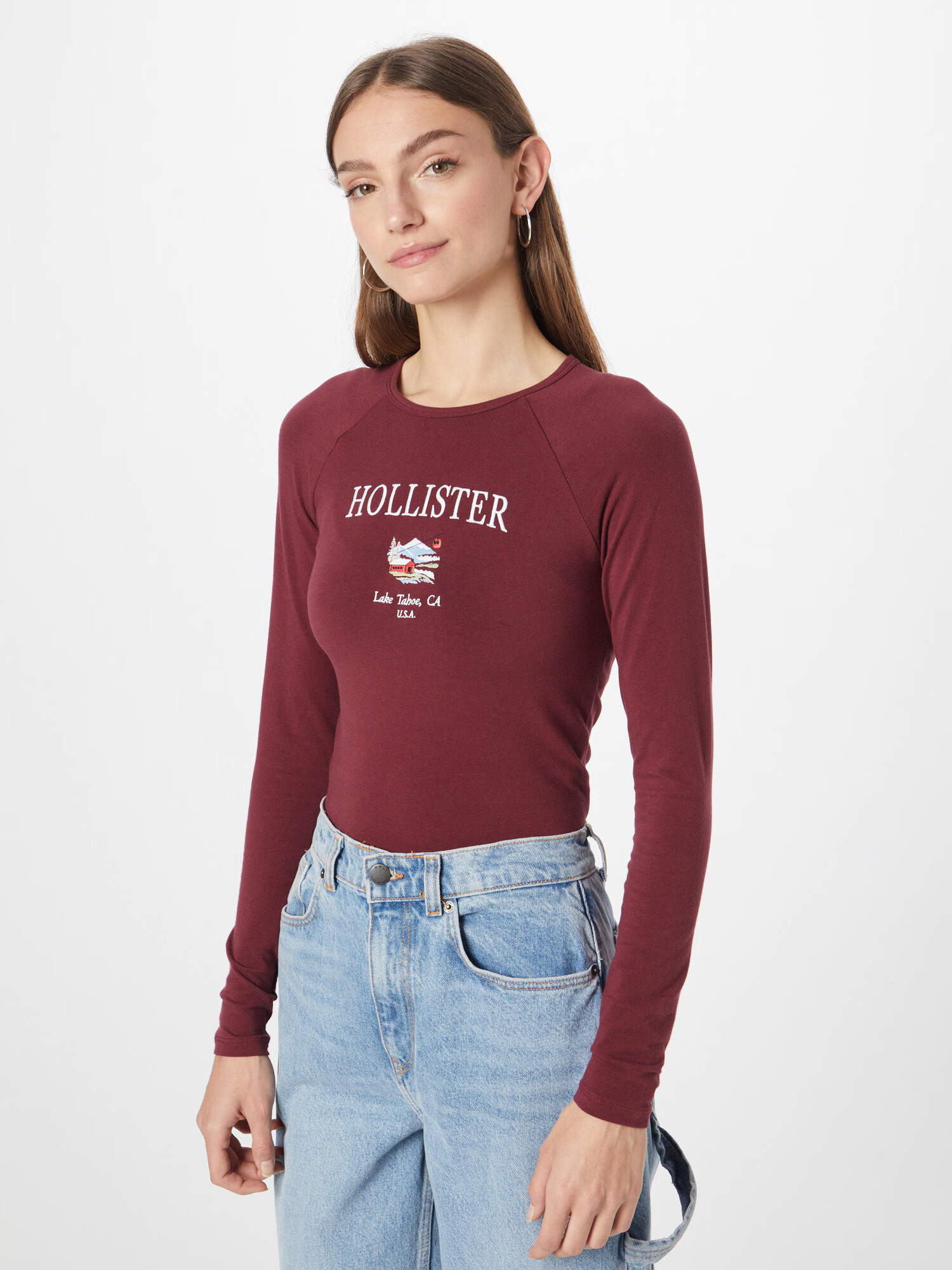 HOLLISTER Tricou albastru deschis / verde deschis / roşu închis / alb - Pled.ro