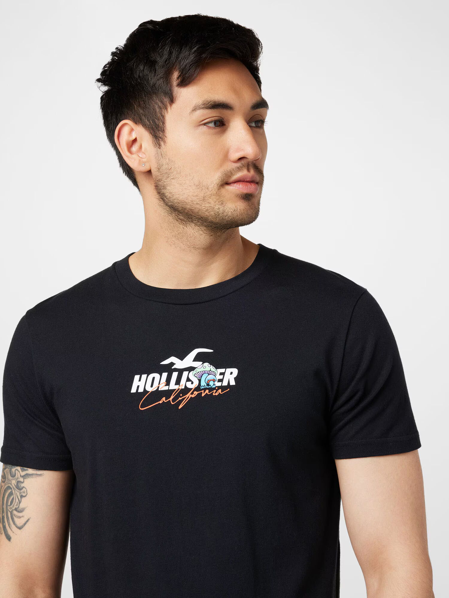 HOLLISTER Tricou albastru deschis / verde mentă / negru / alb - Pled.ro