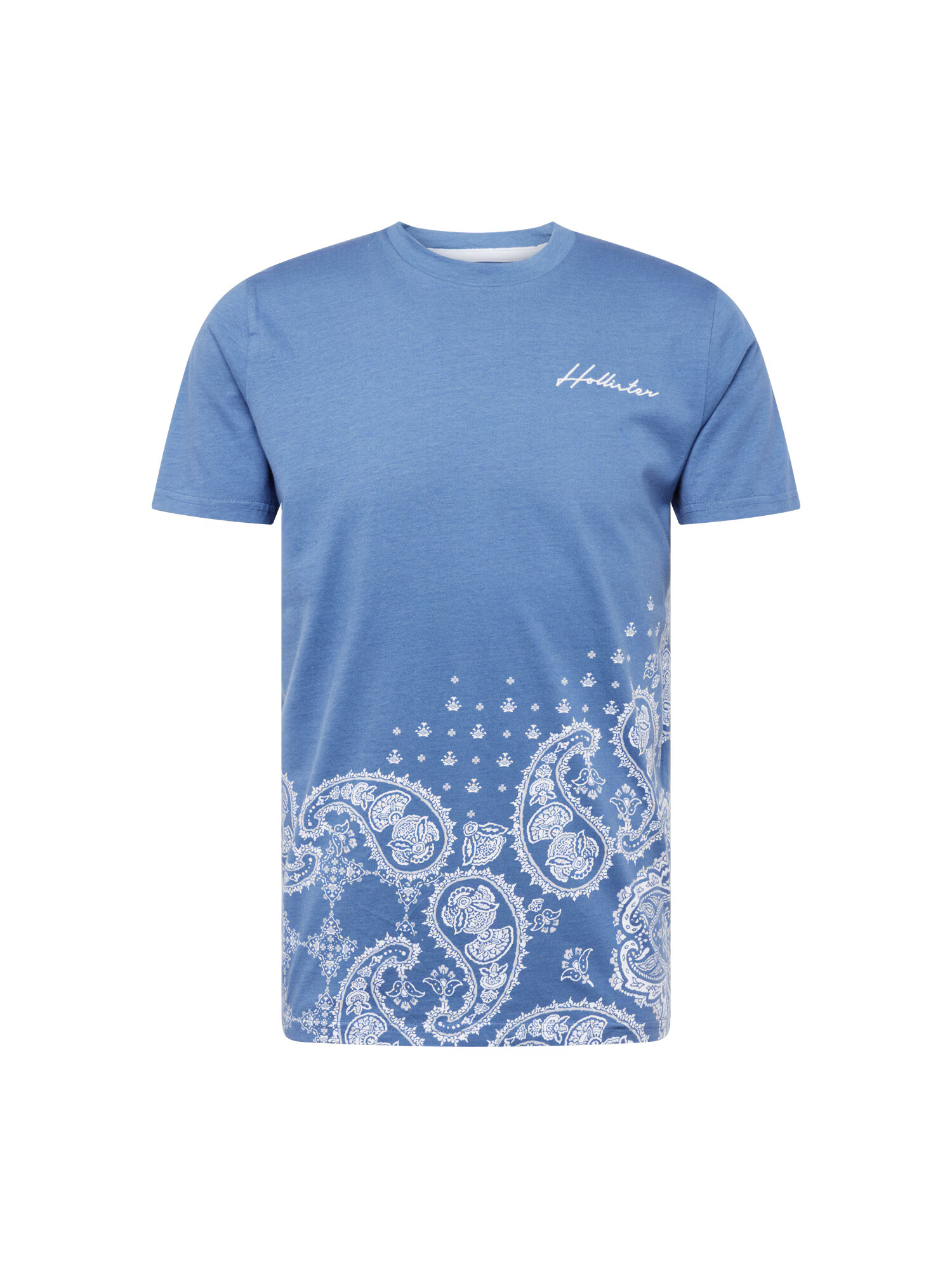 HOLLISTER Tricou albastru fumuriu / alb - Pled.ro