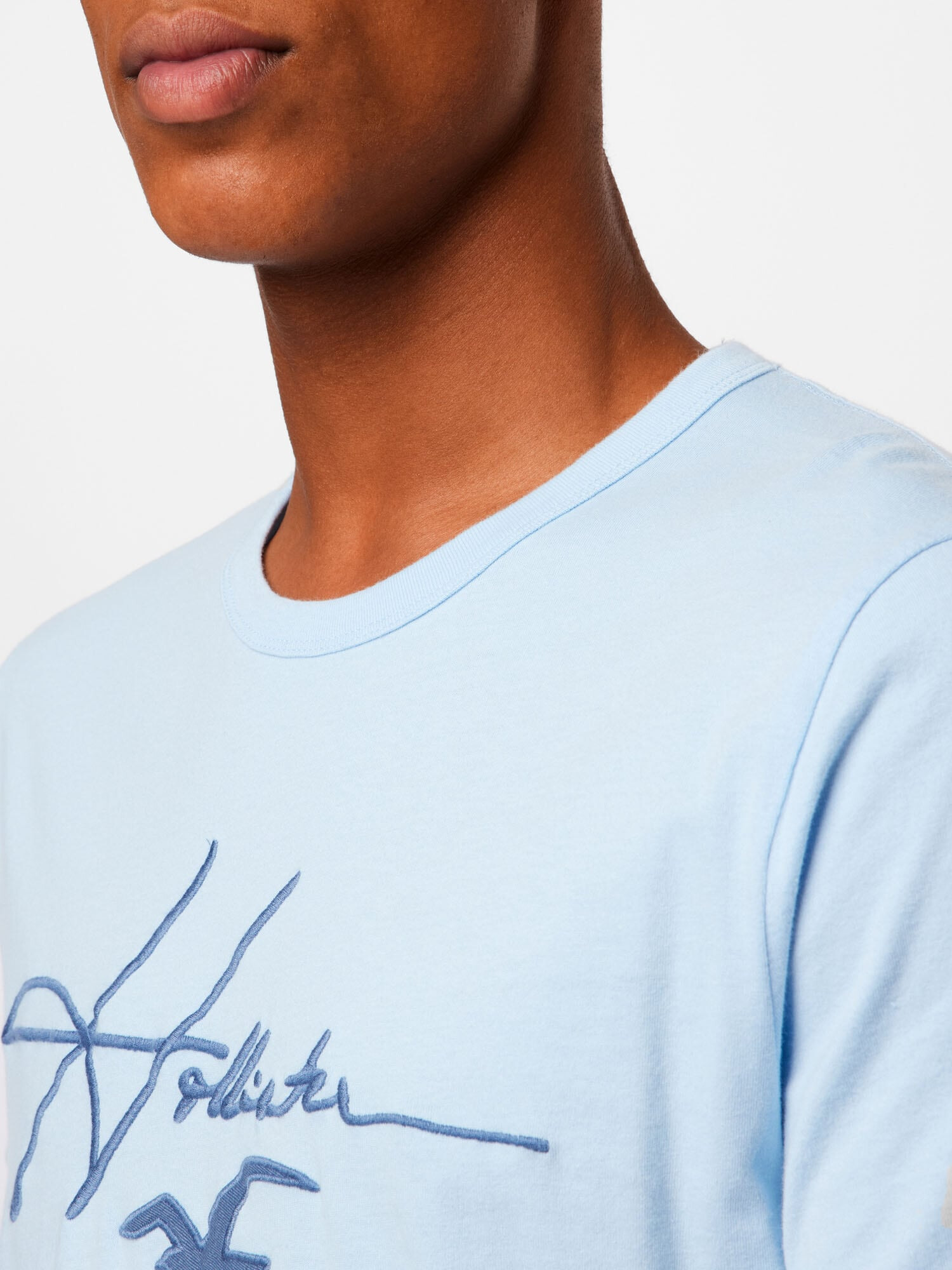 HOLLISTER Tricou albastru fumuriu / albastru deschis - Pled.ro