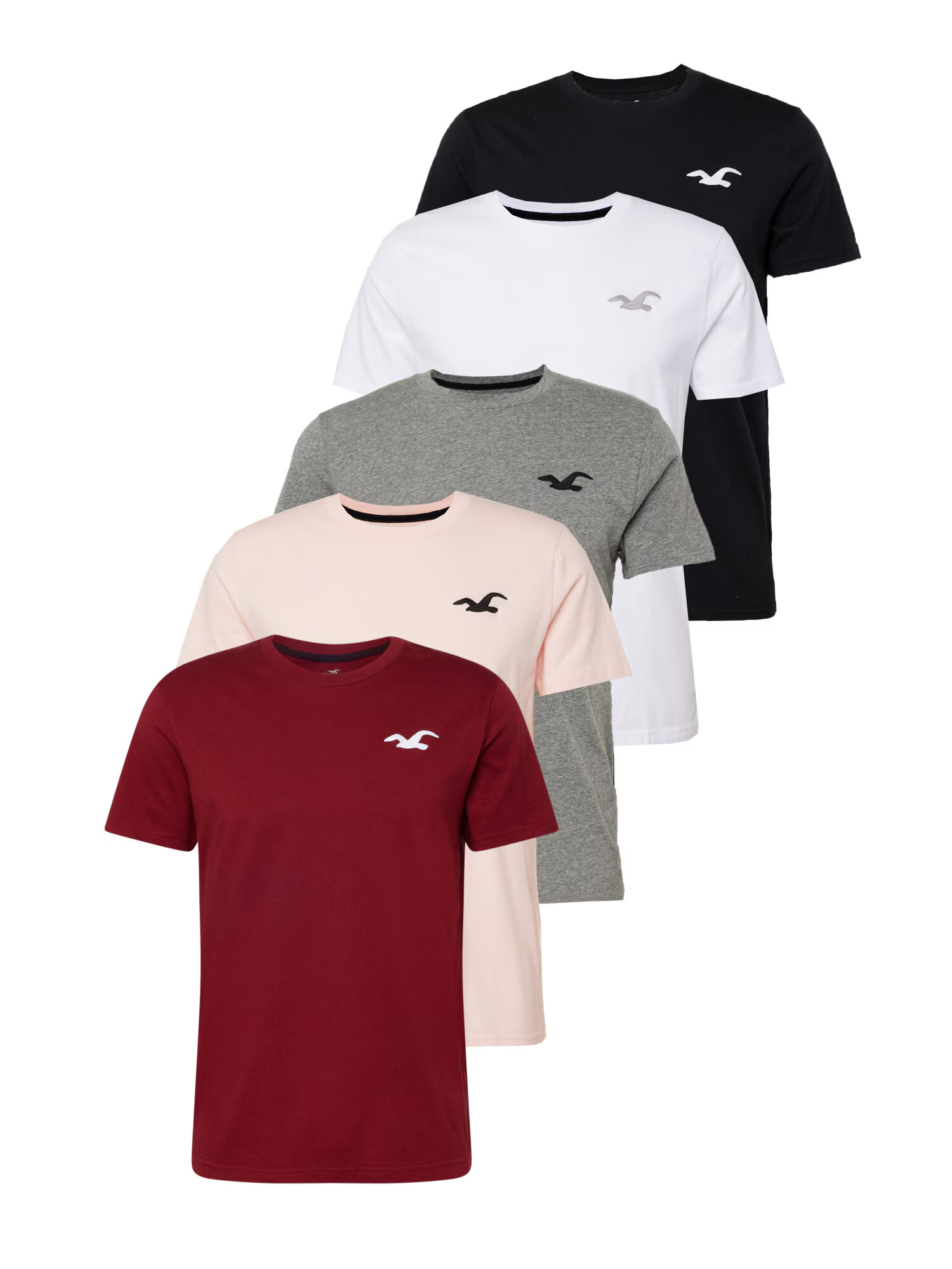 HOLLISTER Tricou albastru fumuriu / roșu / negru / alb - Pled.ro