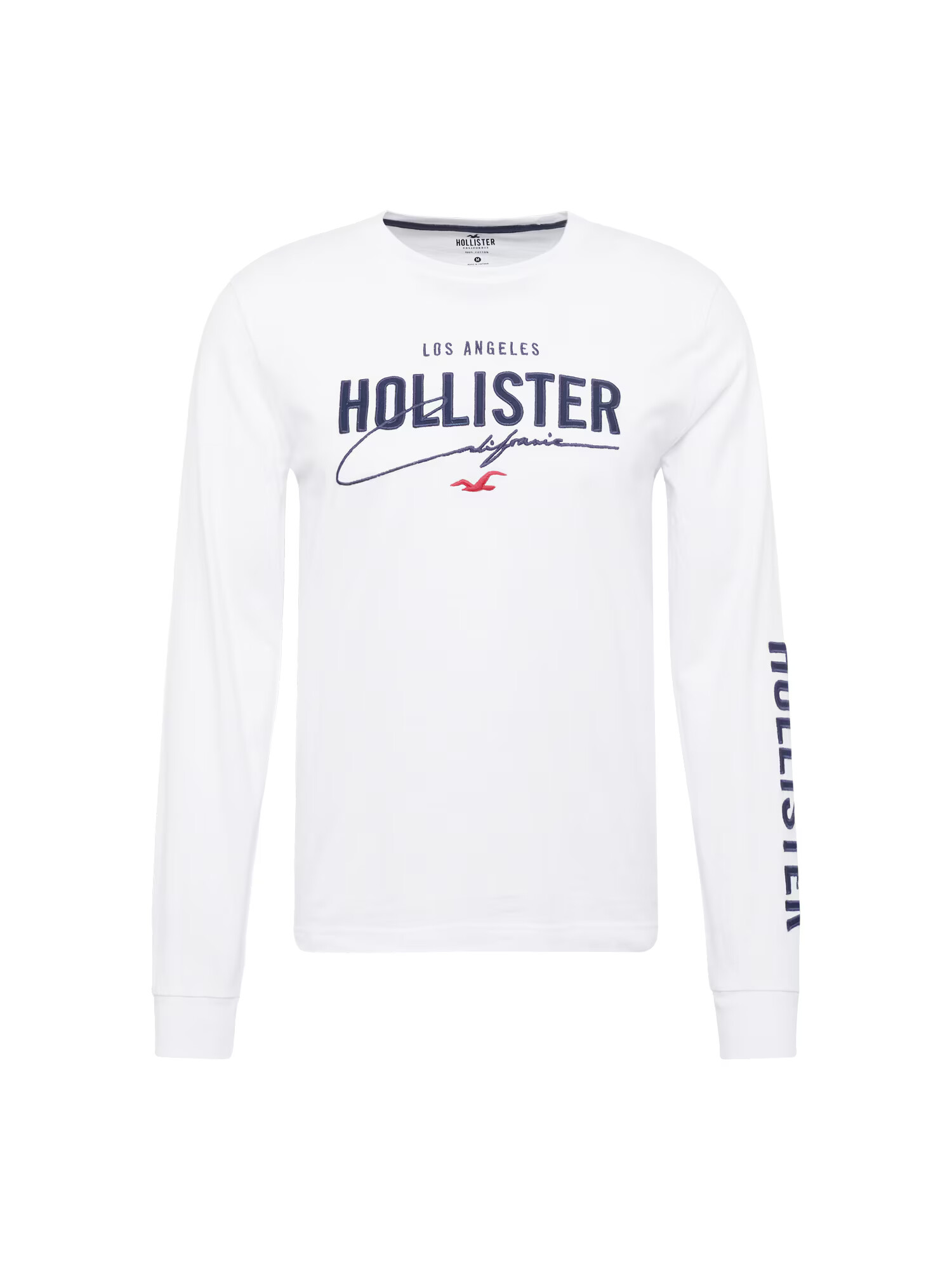 HOLLISTER Tricou albastru închis / roșu cranberry / alb - Pled.ro