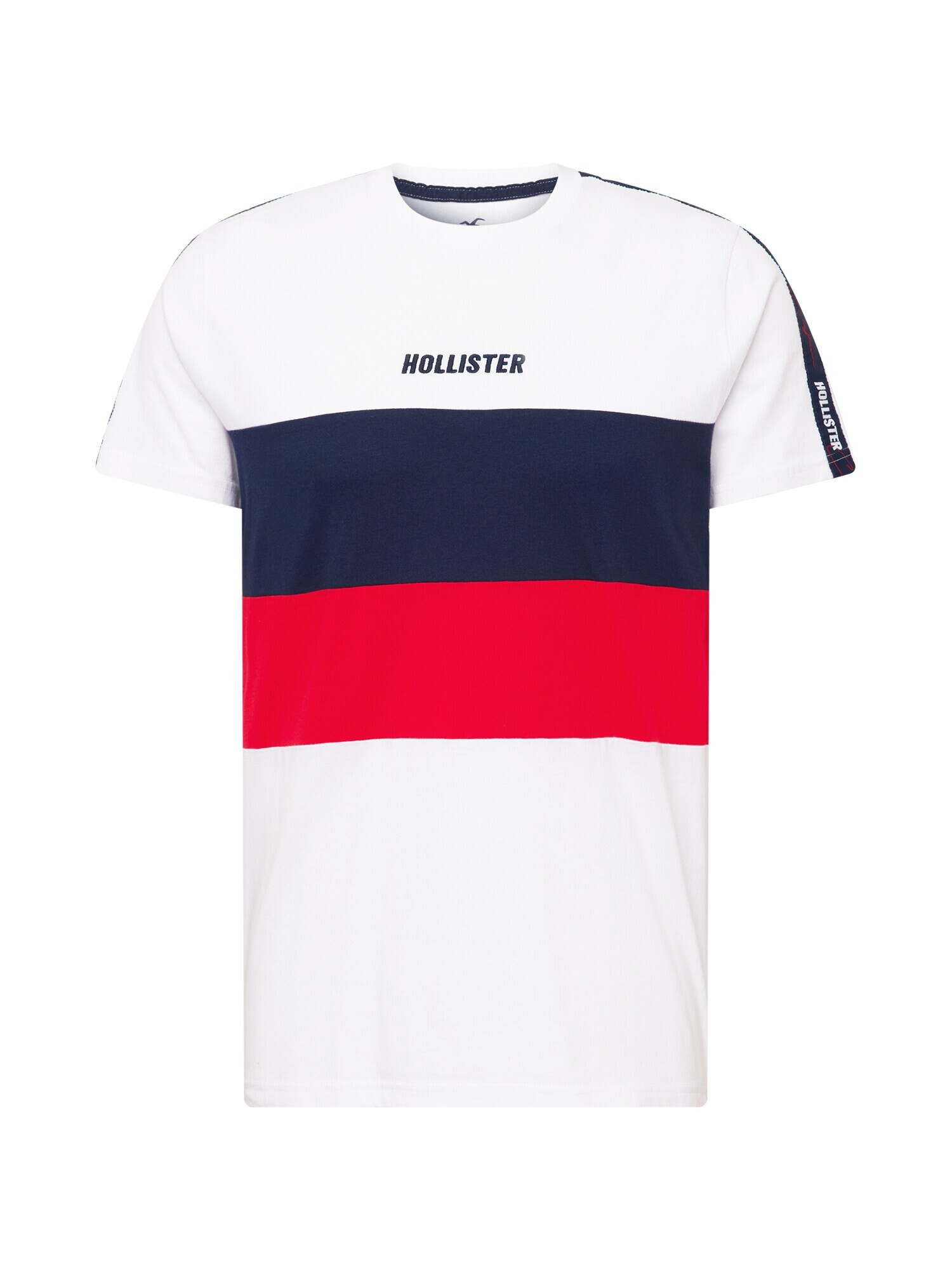 HOLLISTER Tricou albastru închis / roșu intens / alb - Pled.ro