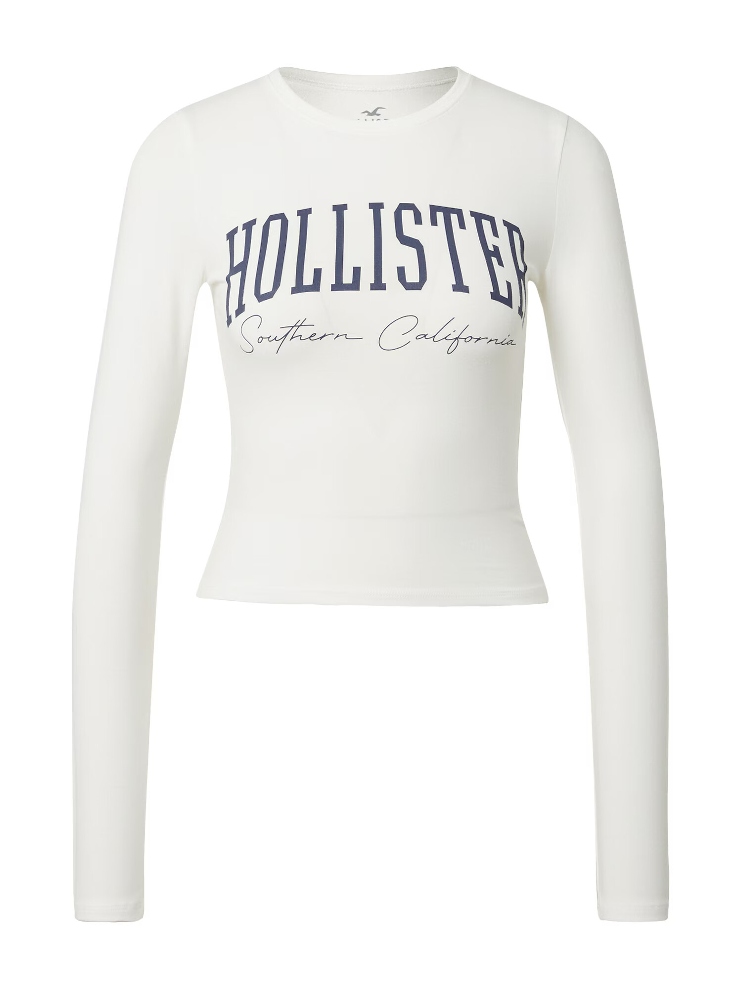 HOLLISTER Tricou albastru marin / alb - Pled.ro