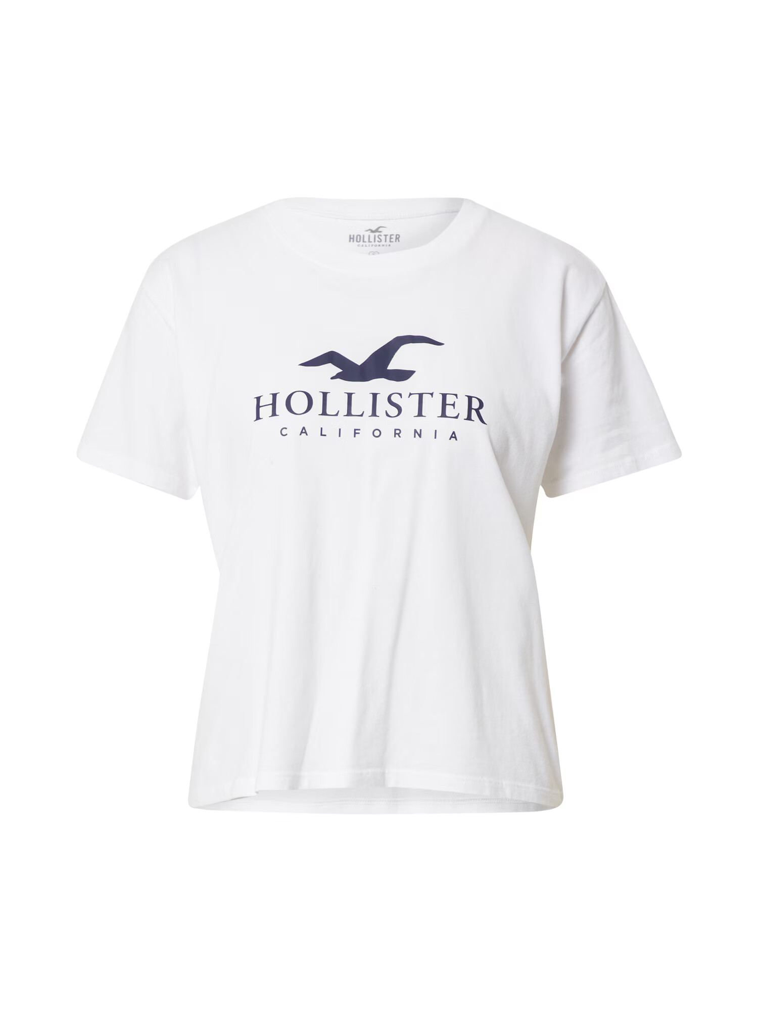 HOLLISTER Tricou albastru marin / alb - Pled.ro