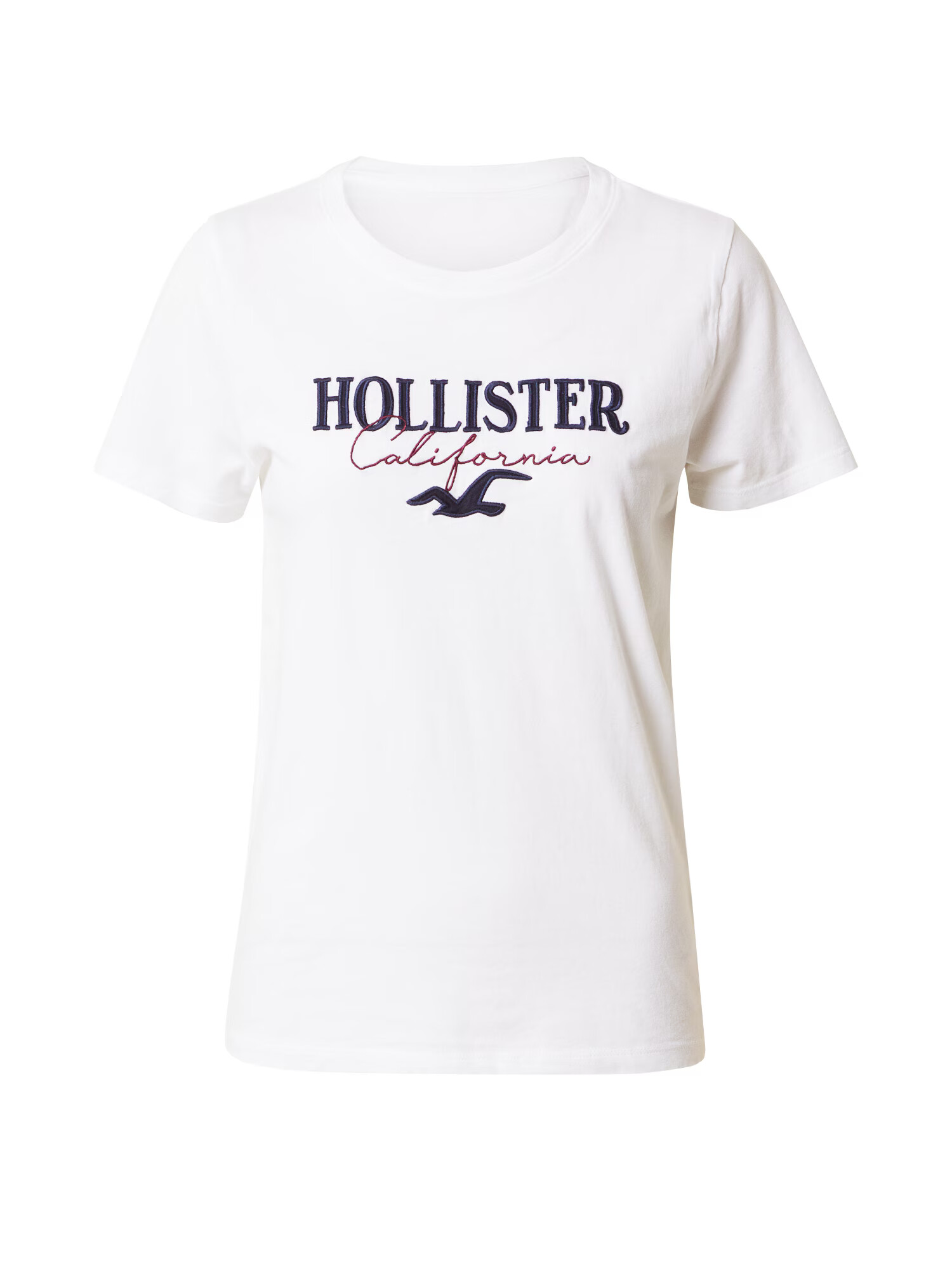 HOLLISTER Tricou albastru marin / roşu închis / alb - Pled.ro