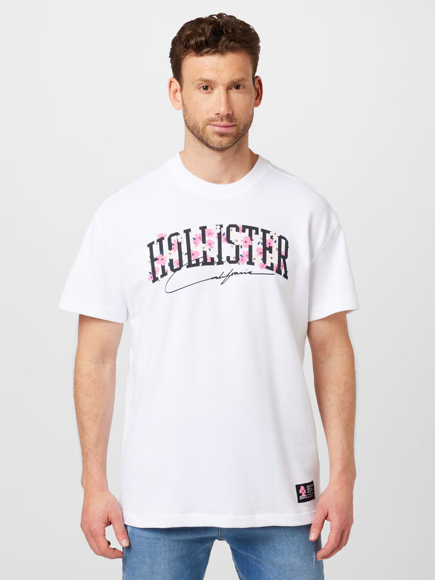 HOLLISTER Tricou albastru marin / roz deschis / negru / alb - Pled.ro