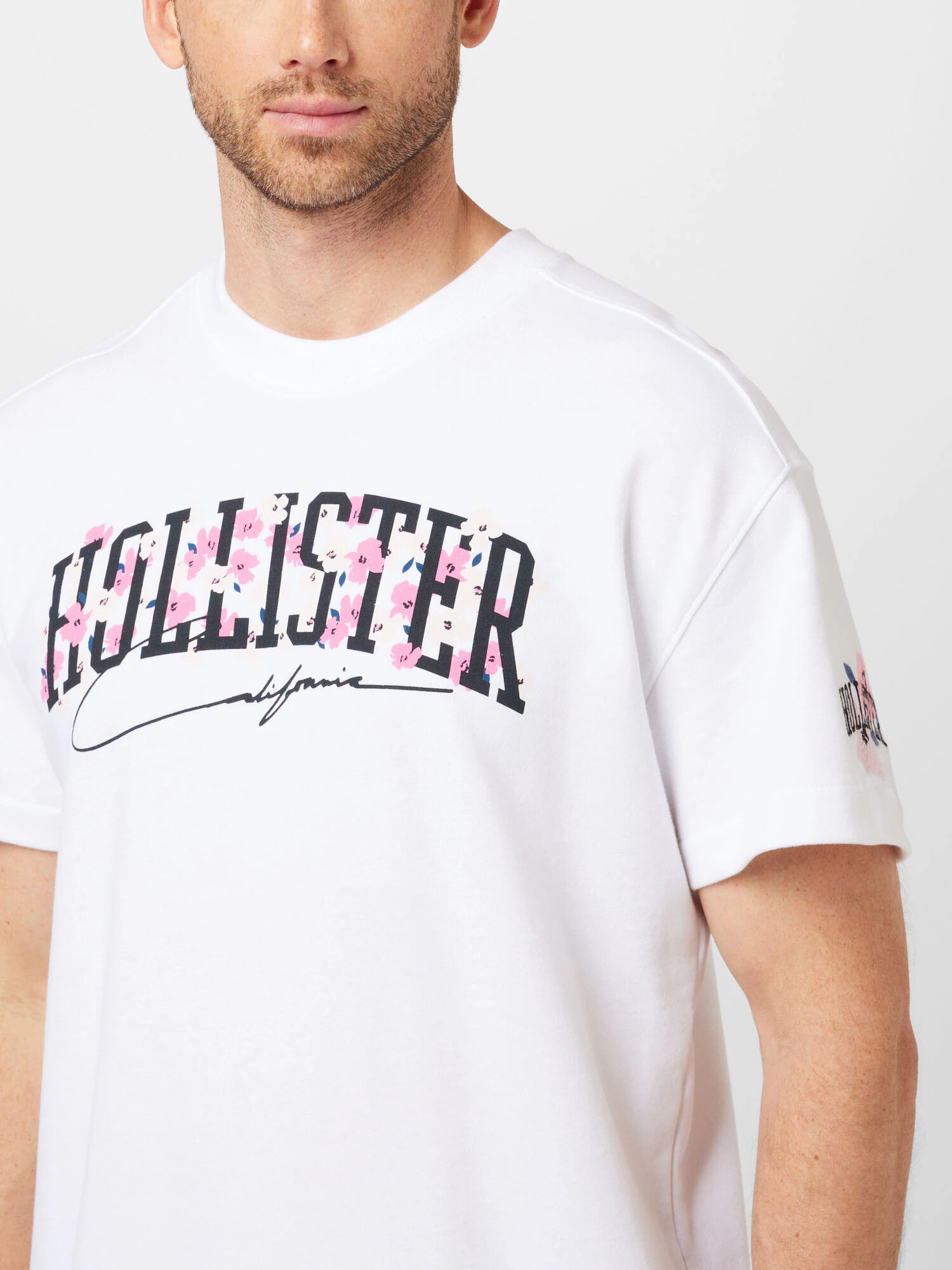 HOLLISTER Tricou albastru marin / roz deschis / negru / alb - Pled.ro