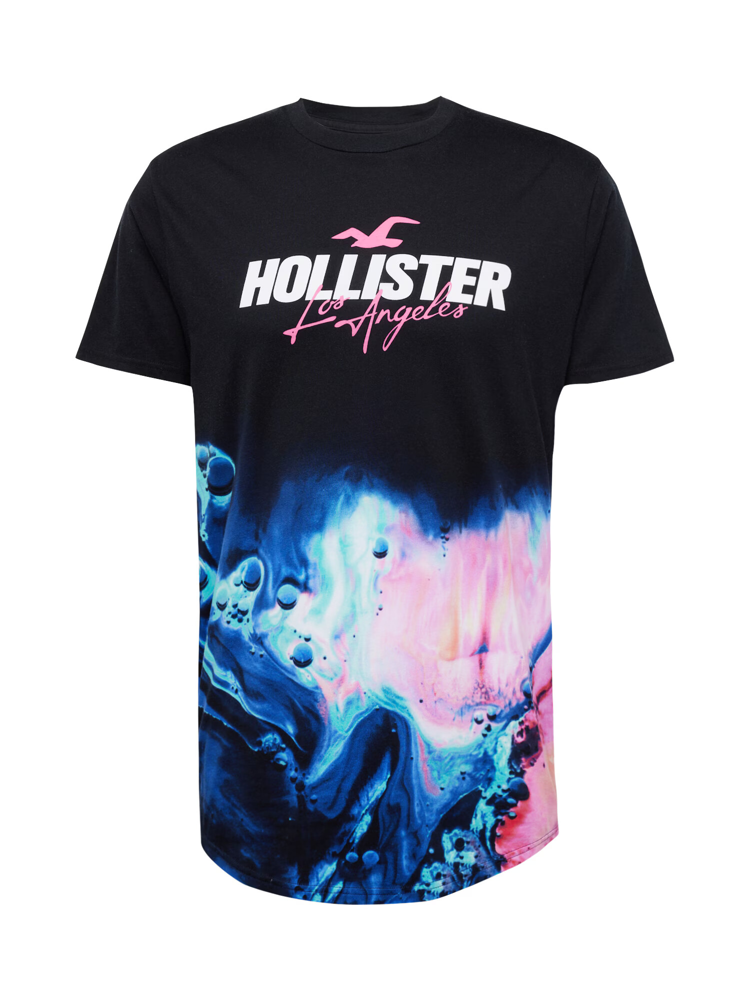 HOLLISTER Tricou albastru / roz / negru / alb - Pled.ro