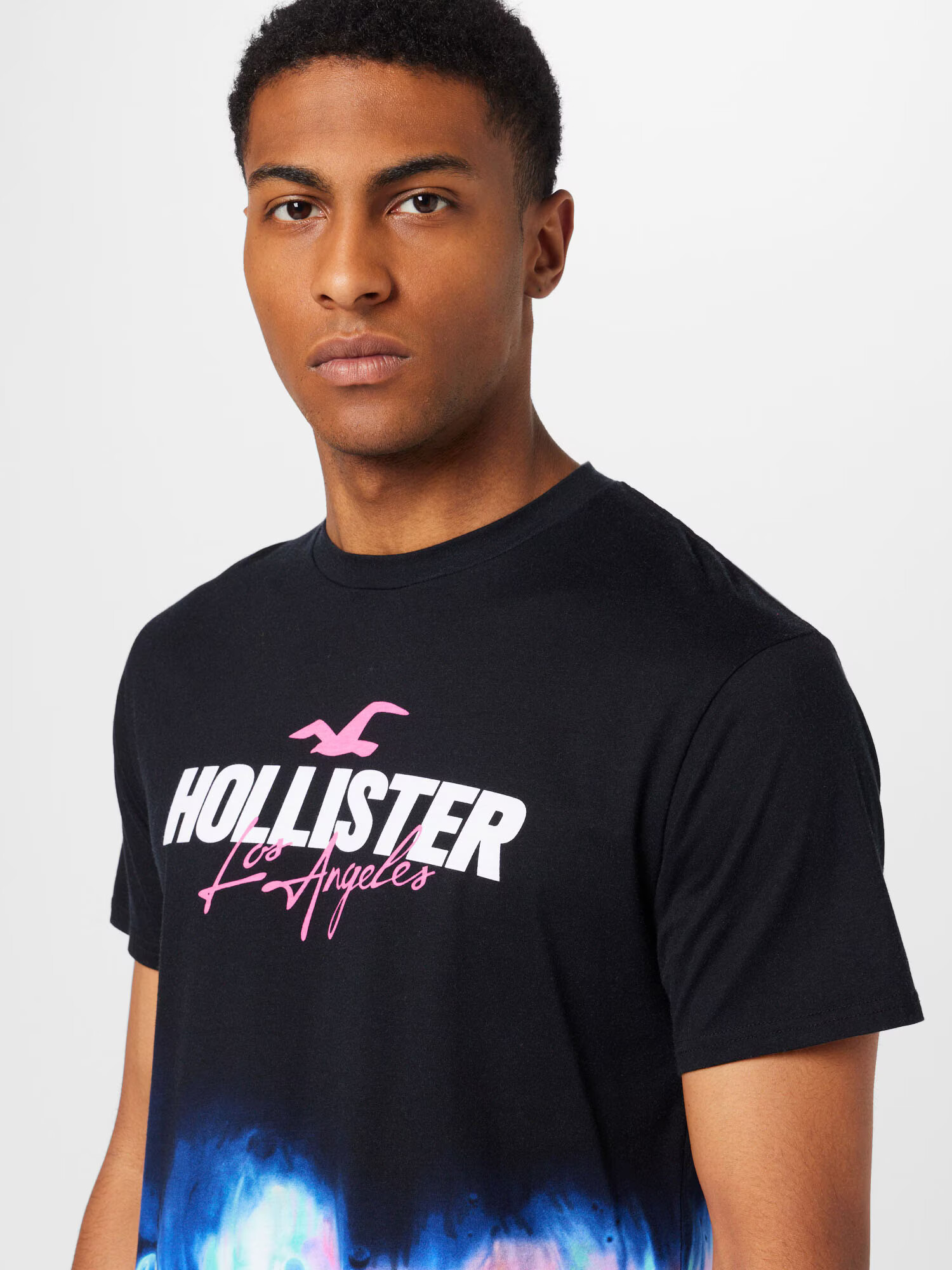 HOLLISTER Tricou albastru / roz / negru / alb - Pled.ro