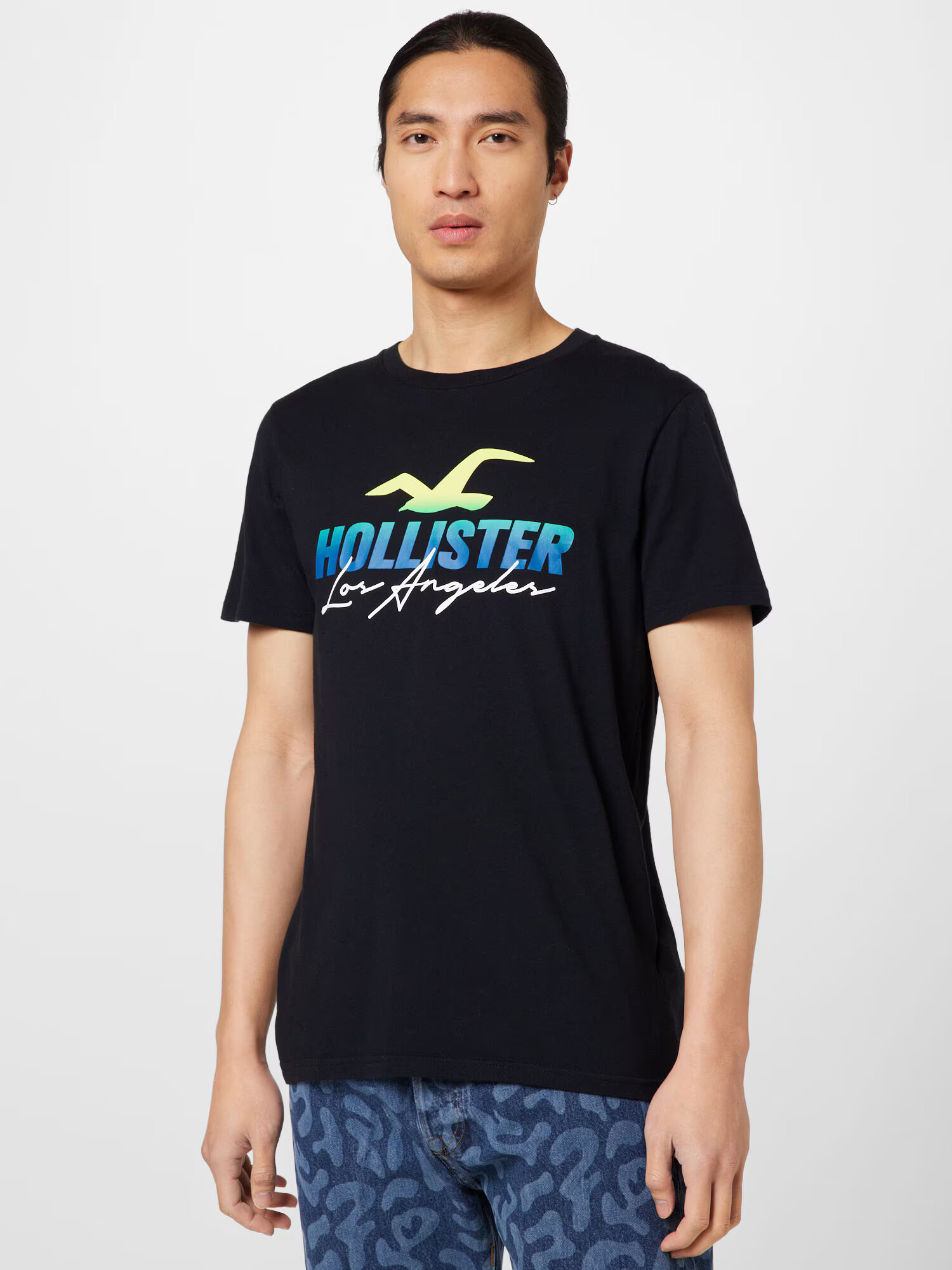 HOLLISTER Tricou albastru / verde deschis / negru / alb - Pled.ro