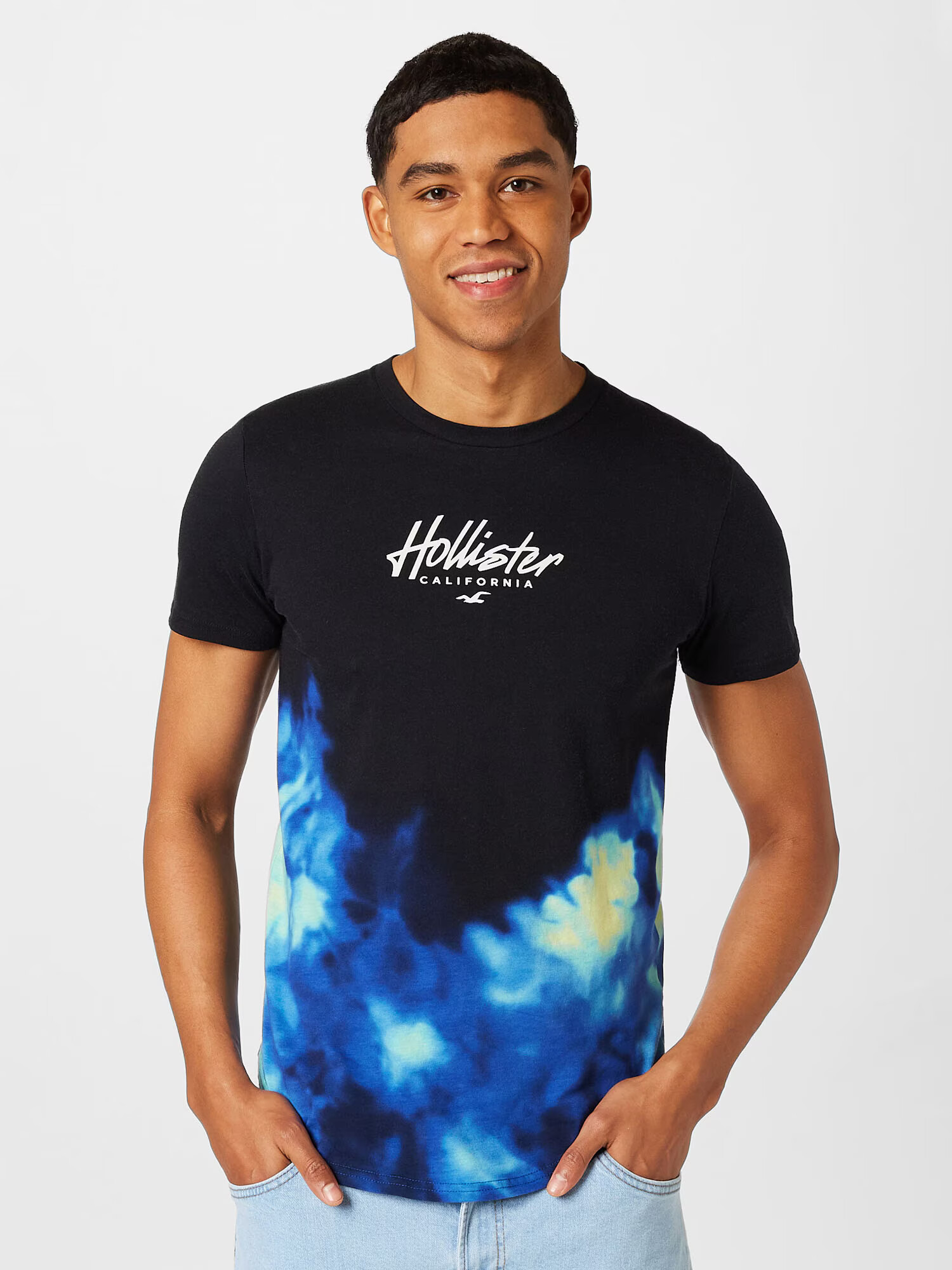 HOLLISTER Tricou albastru / verde mentă / negru / alb - Pled.ro